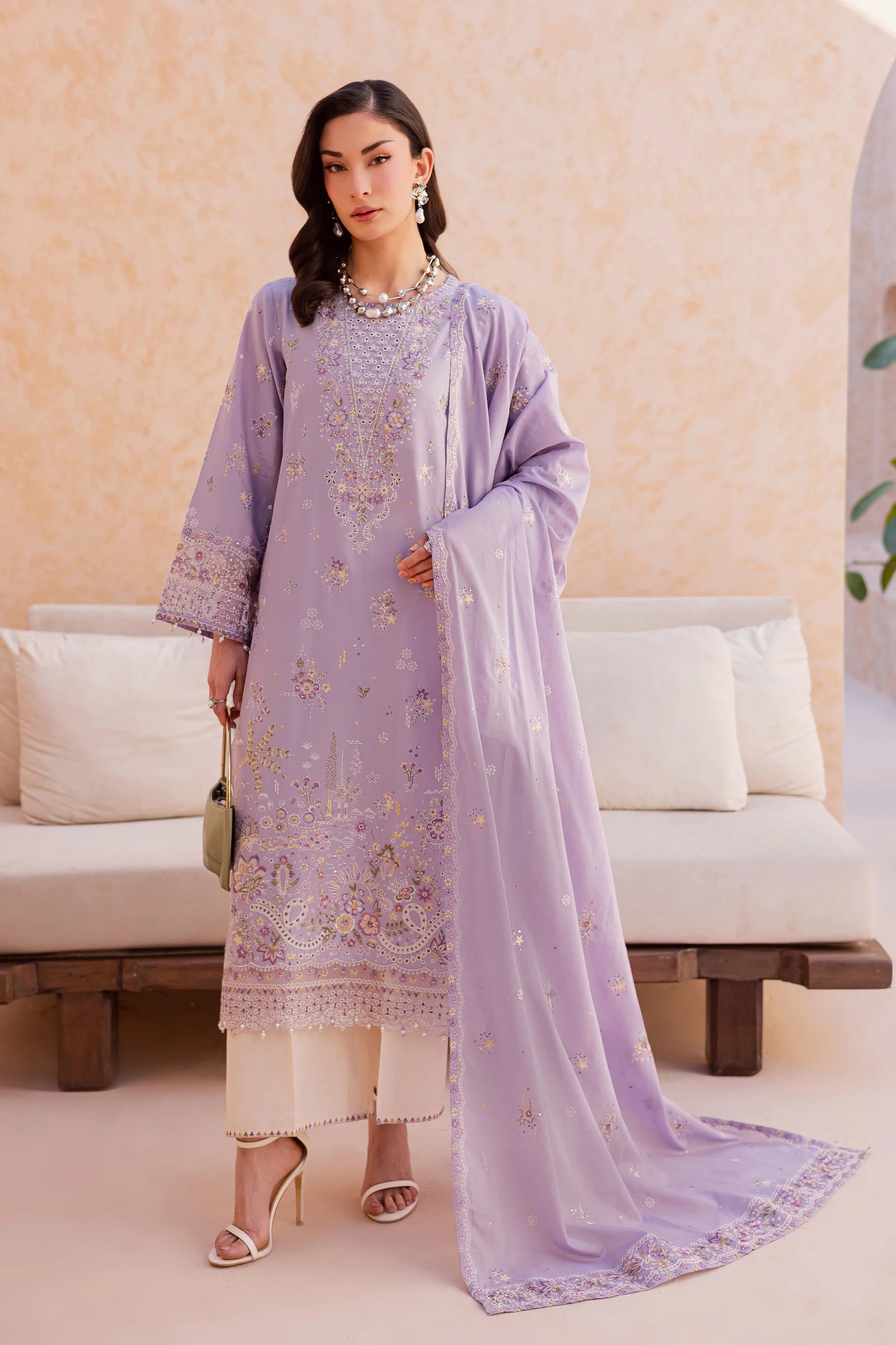 Best Selling - Bagh 3Pc Festive Embroidered Dress