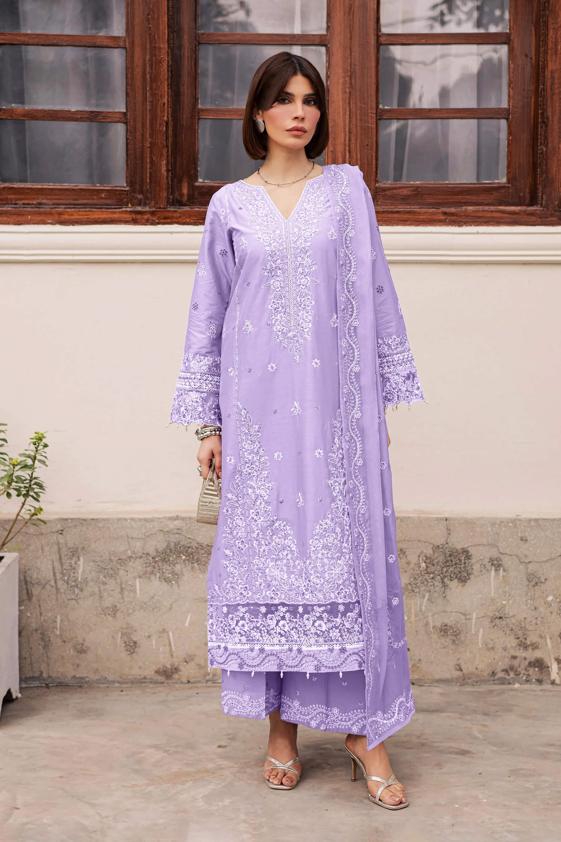 Best Selling - Banafsh 3Pc Festive Embroidered Dress