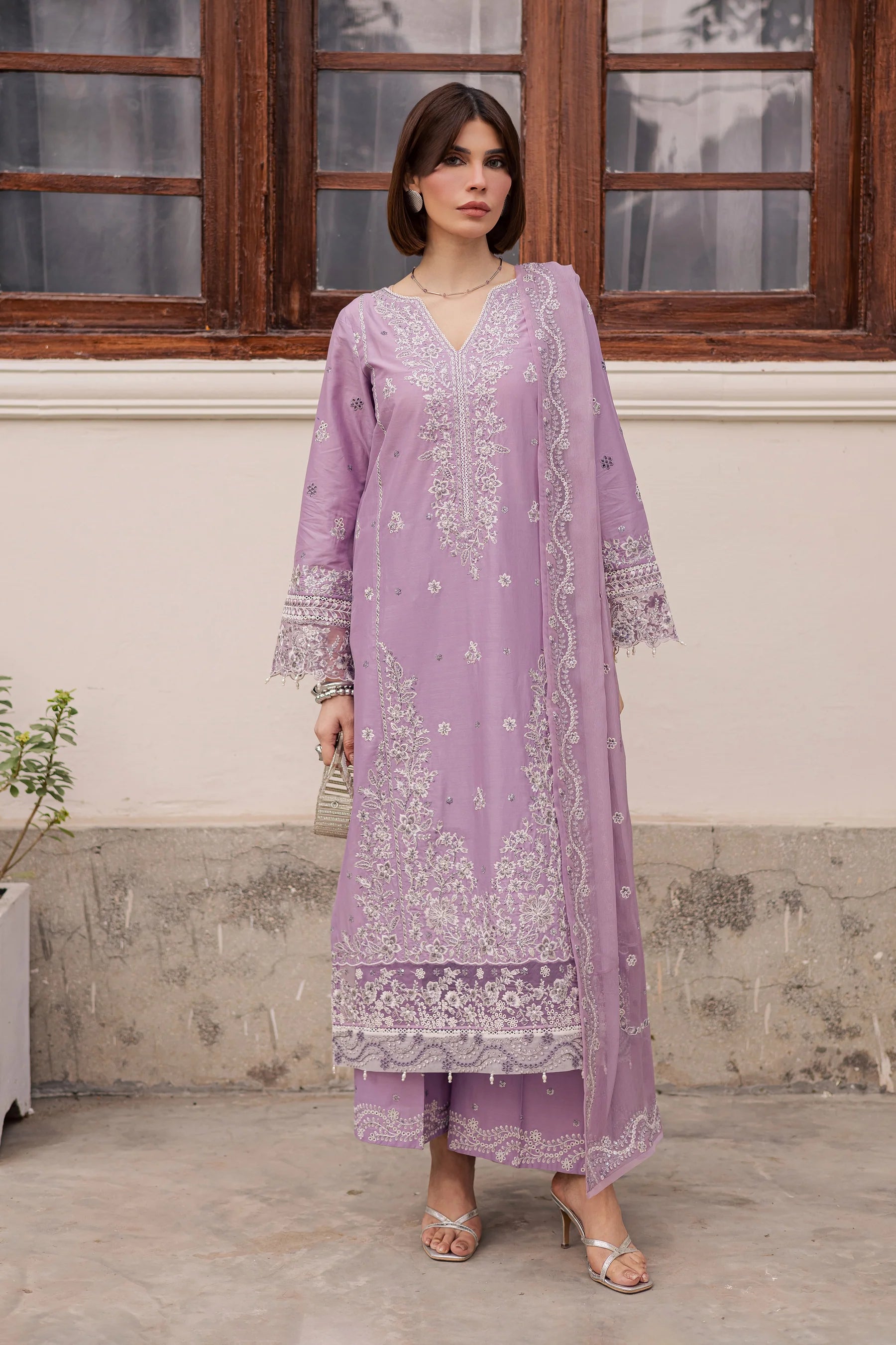 Best Selling - Banafsh 3Pc Festive Embroidered Dress