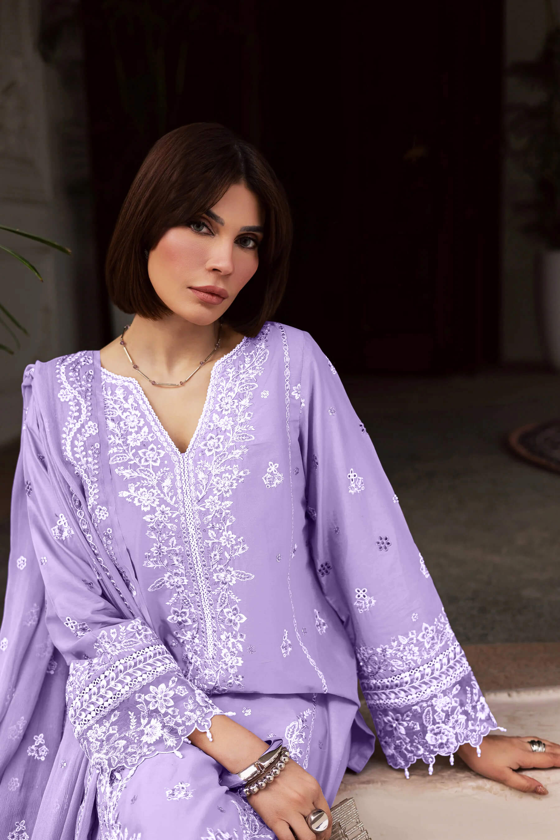 Best Selling - Banafsh 3Pc Festive Embroidered Dress