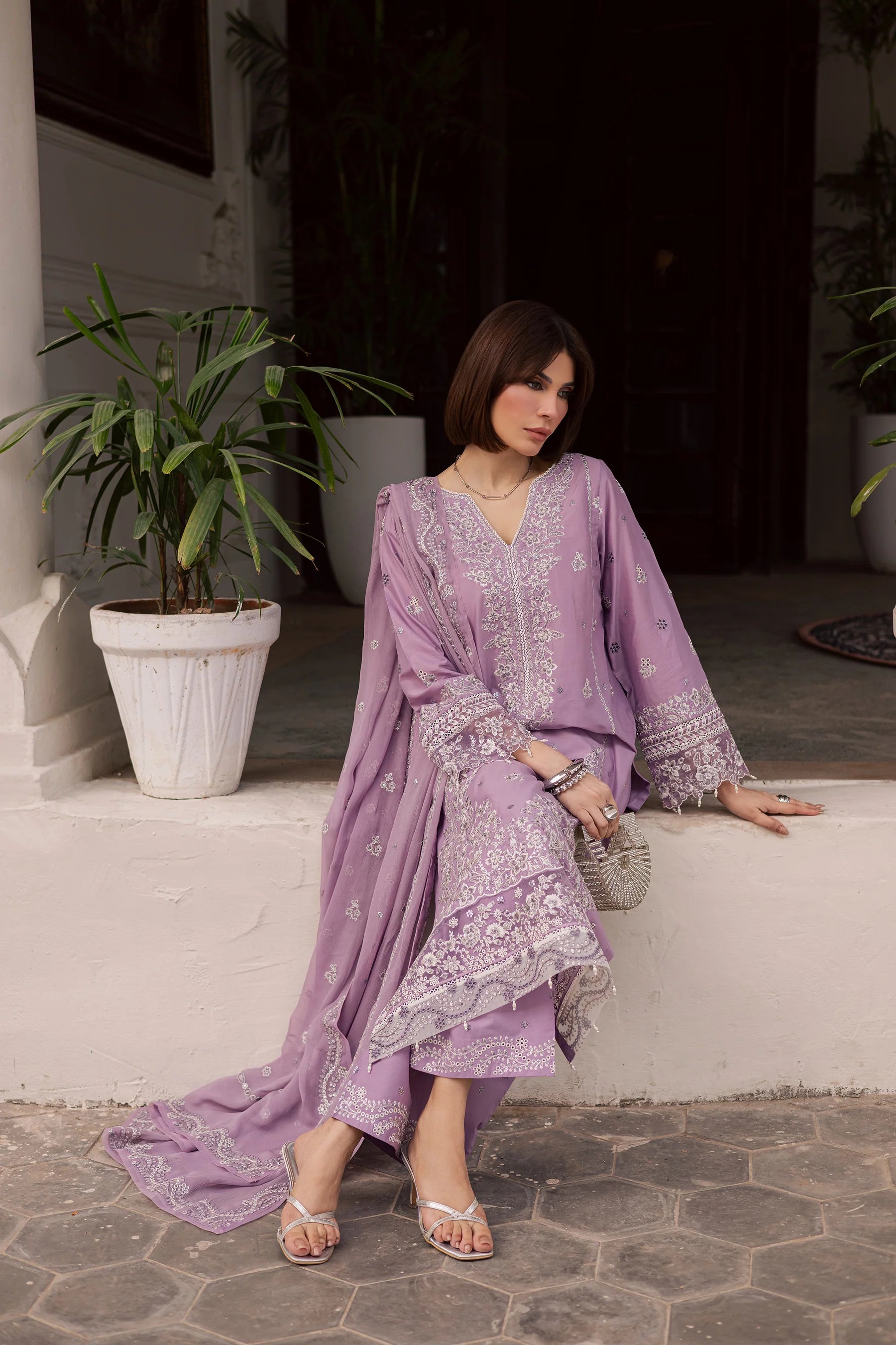 Best Selling - Banafsh 3Pc Festive Embroidered Dress