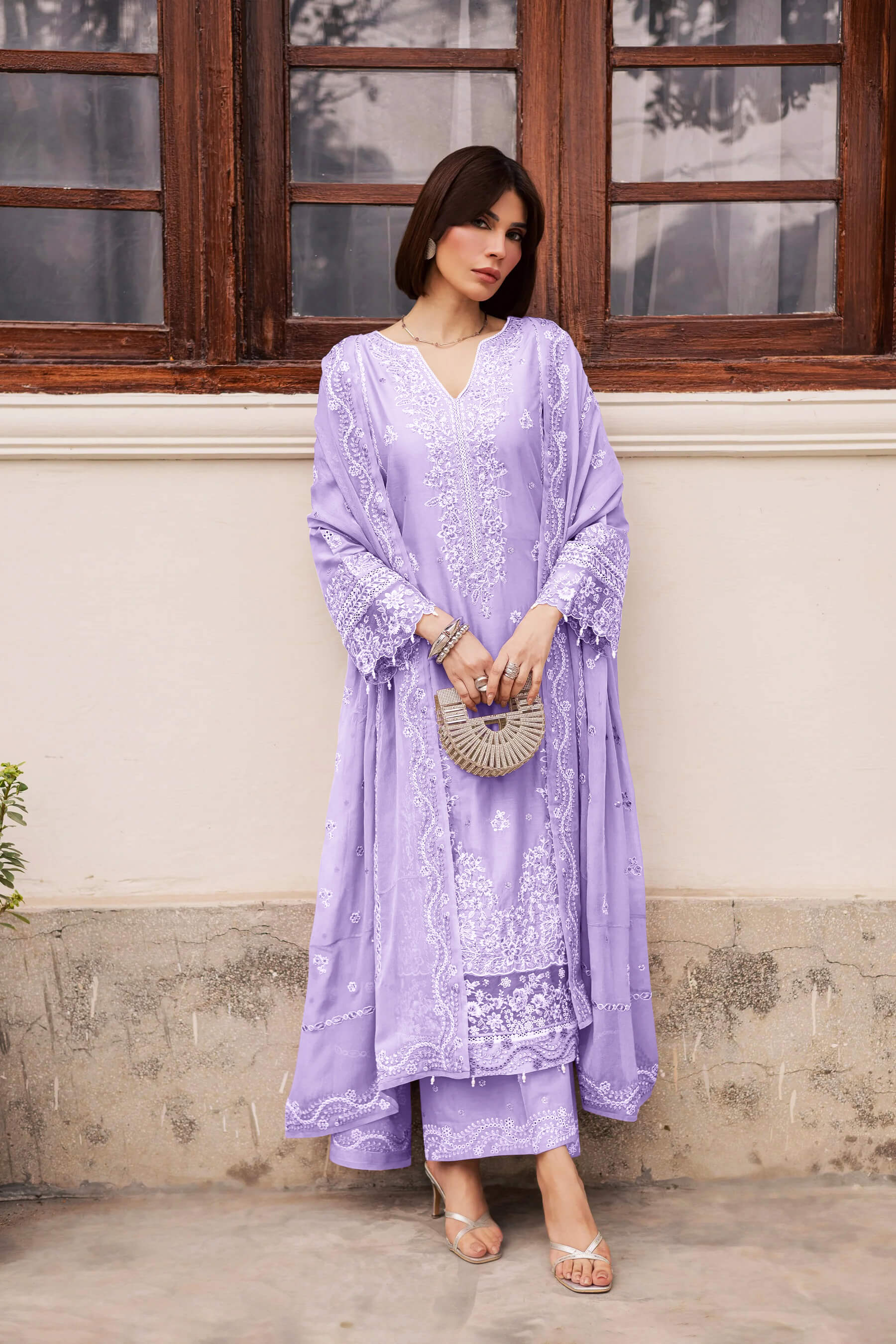Best Selling - Banafsh 3Pc Festive Embroidered Dress