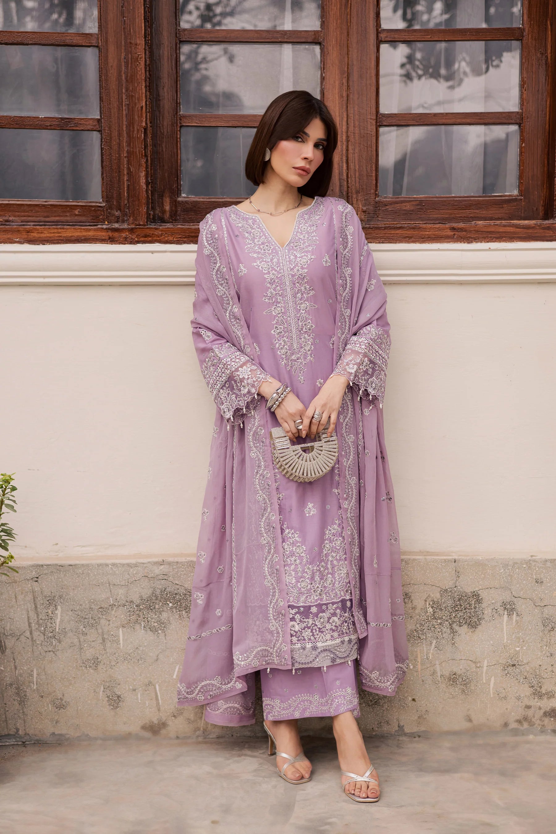 Best Selling - Banafsh 3Pc Festive Embroidered Dress