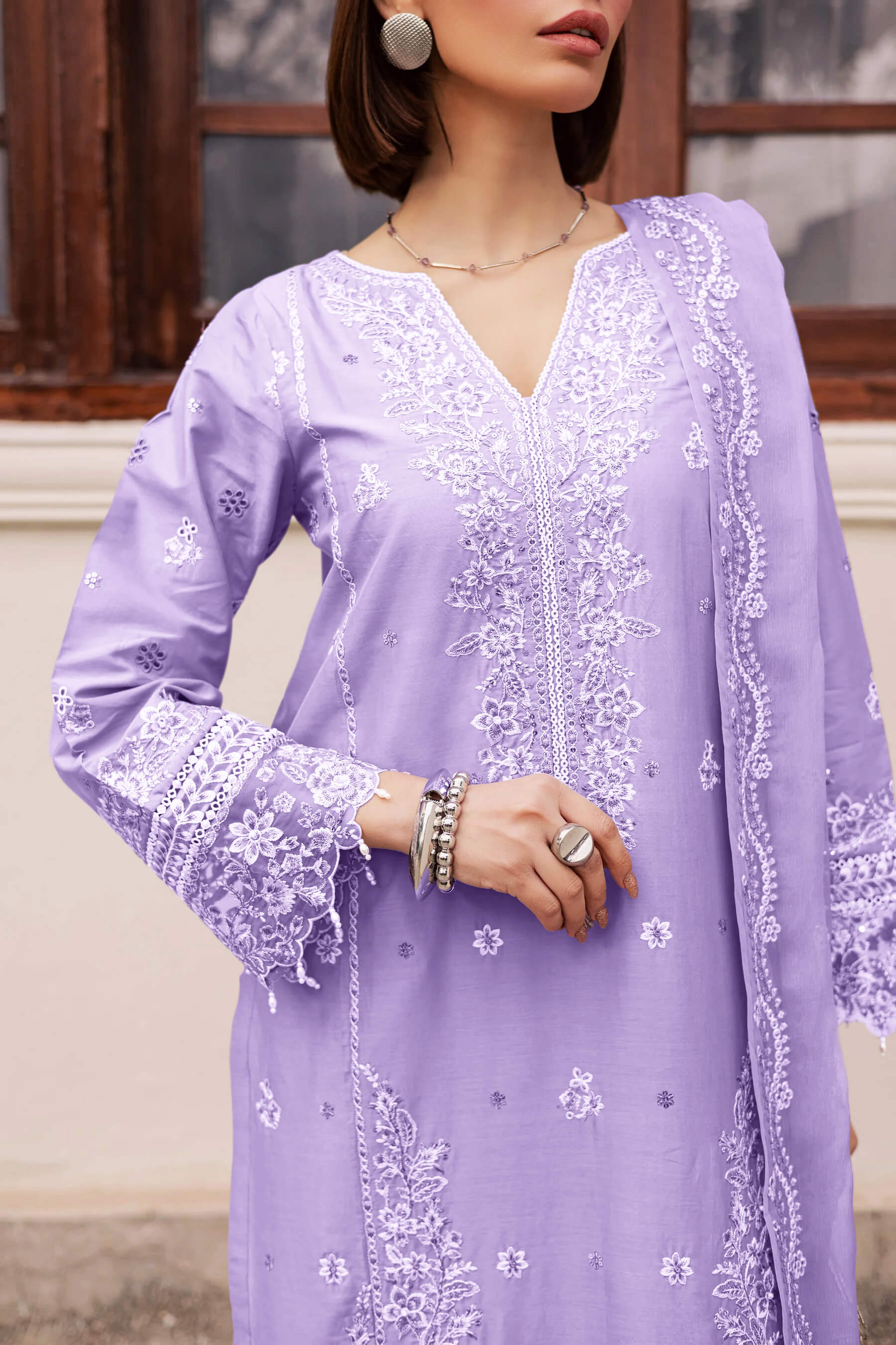 Best Selling - Banafsh 3Pc Festive Embroidered Dress