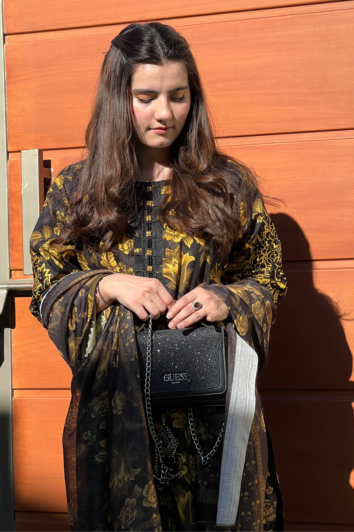 Winter - Best Selling - Black Gold Embroidered Dress