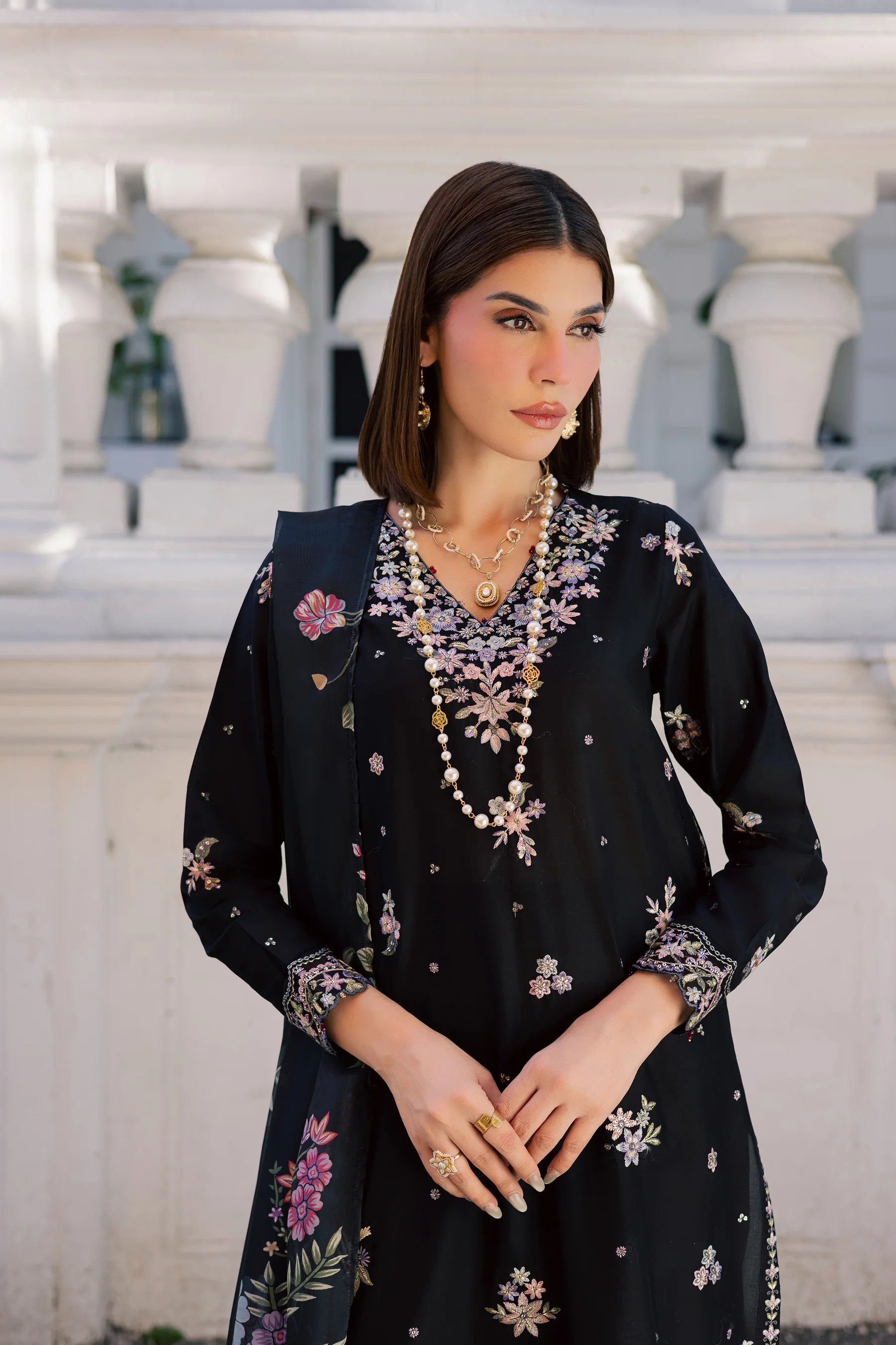 Best Selling - Black Heer 3Pc Festive Embroidered Dress