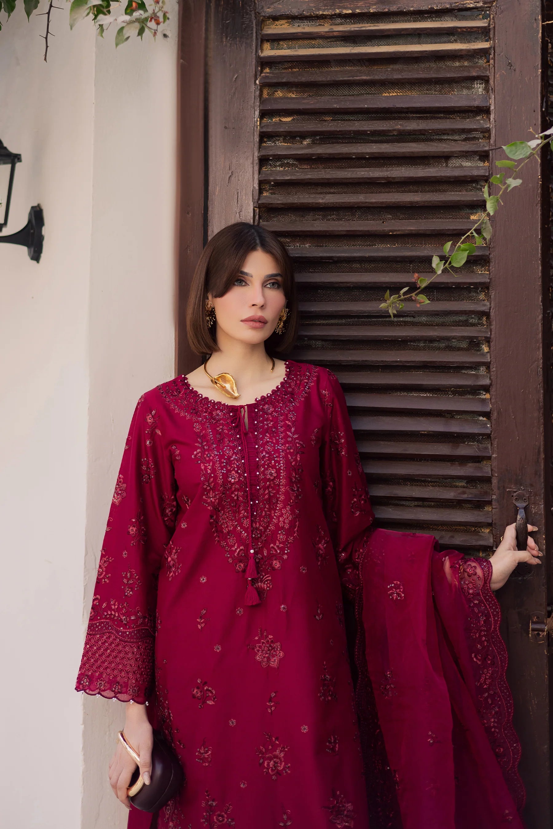 Best Selling - Ecuador 3Pc Festive Embroidered Dress