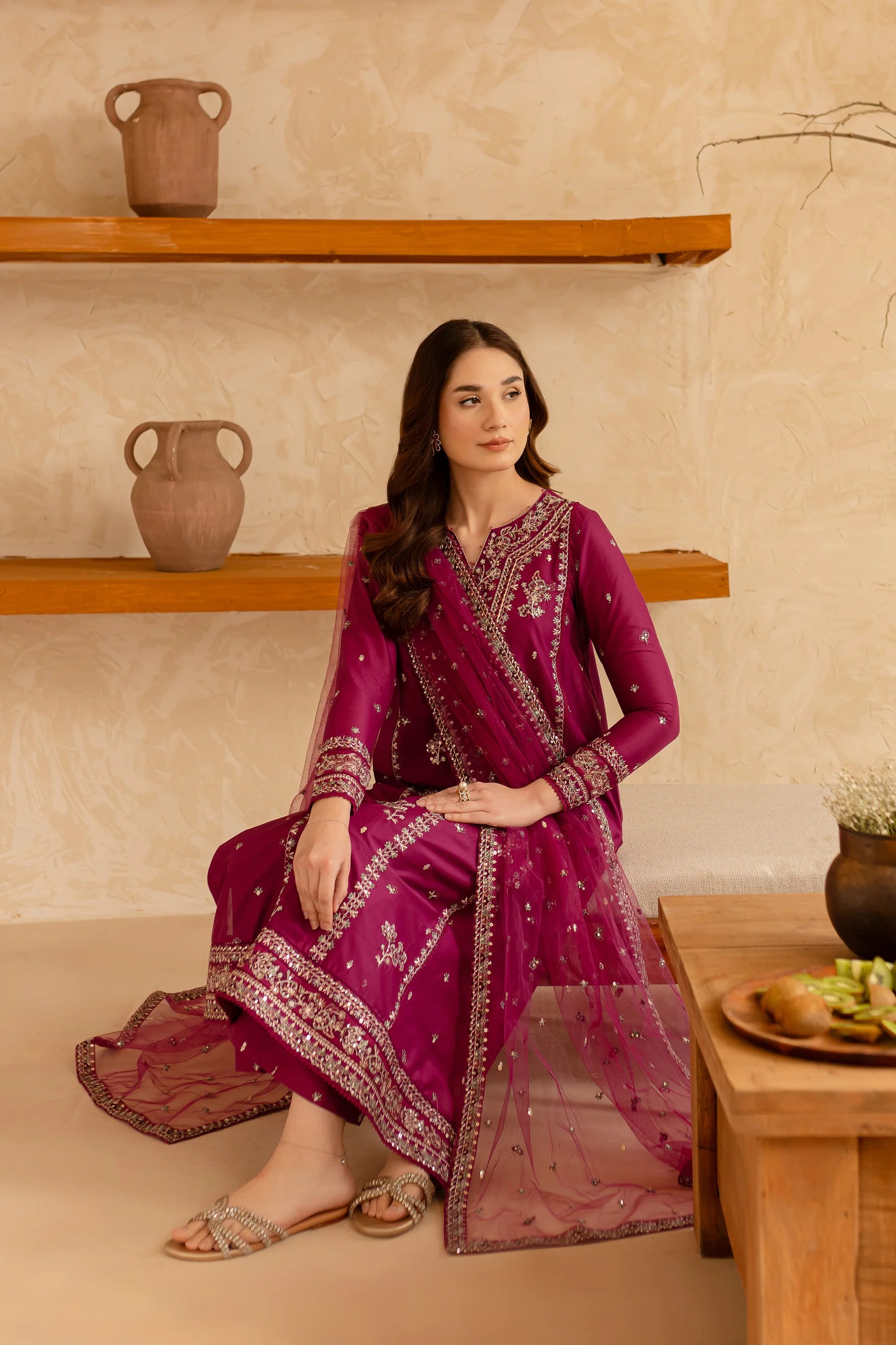 Best Selling - Ehaad 3Pc Embroidered Dress