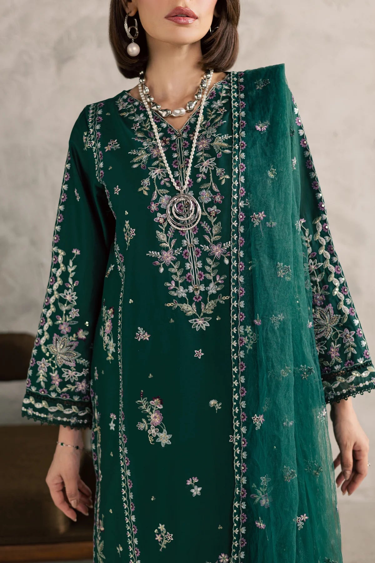 Best Selling - Kayana 3Pc Festive Embroidered Dress