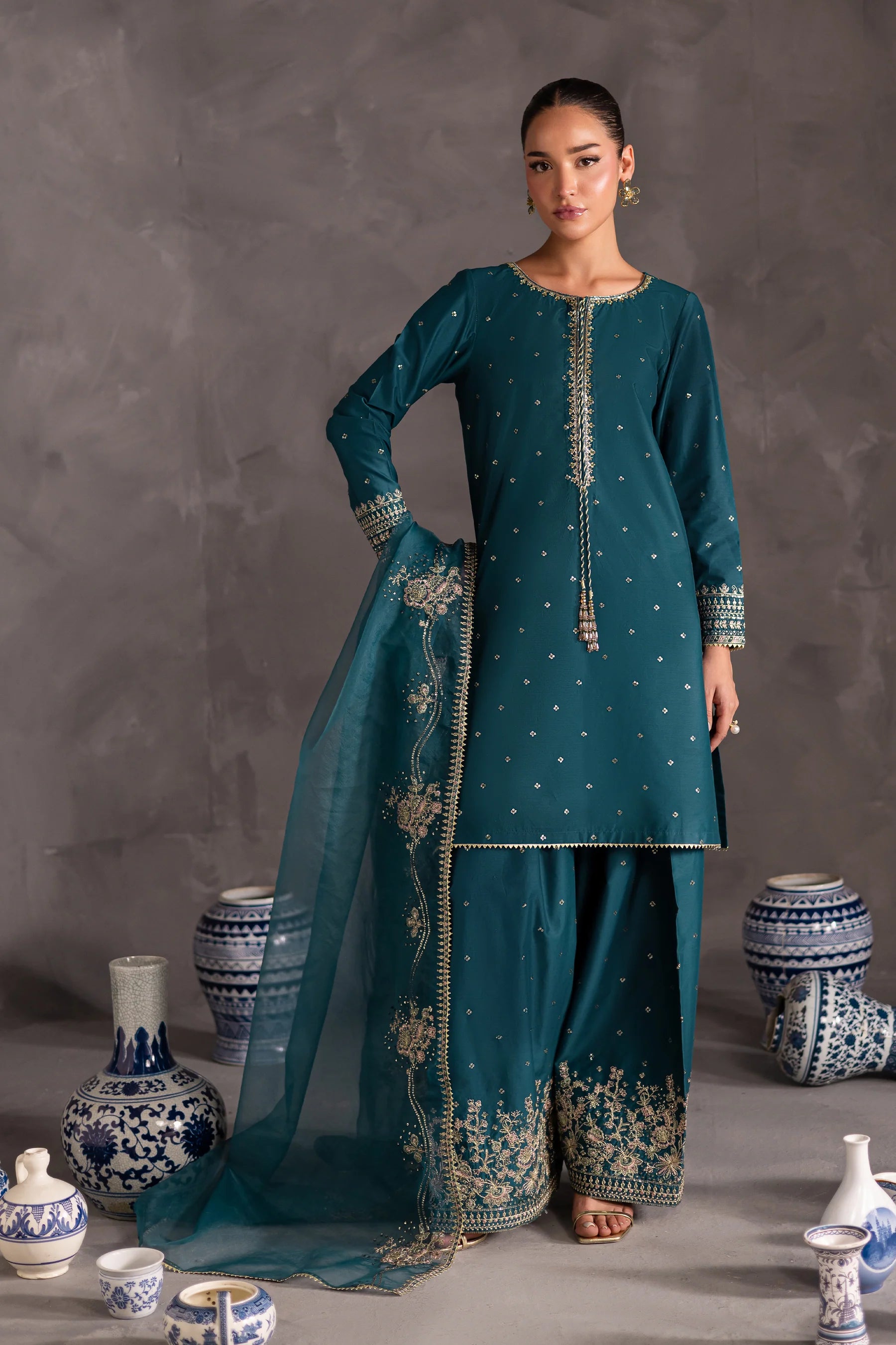 Best Selling - Maand 3pc Festive Luxe Pret