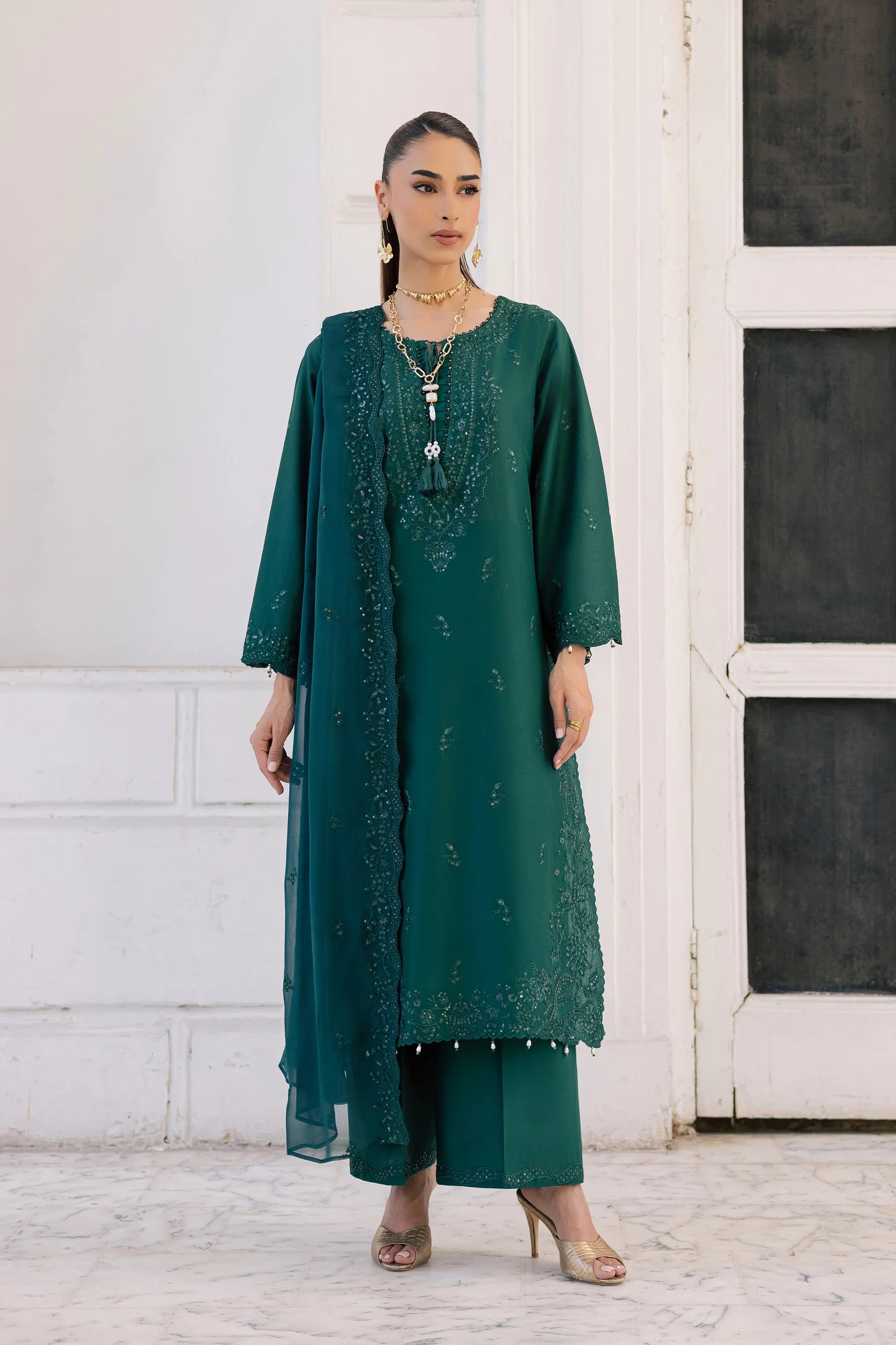 Best Selling - Manta 3Pc Festive Embroidered Dress