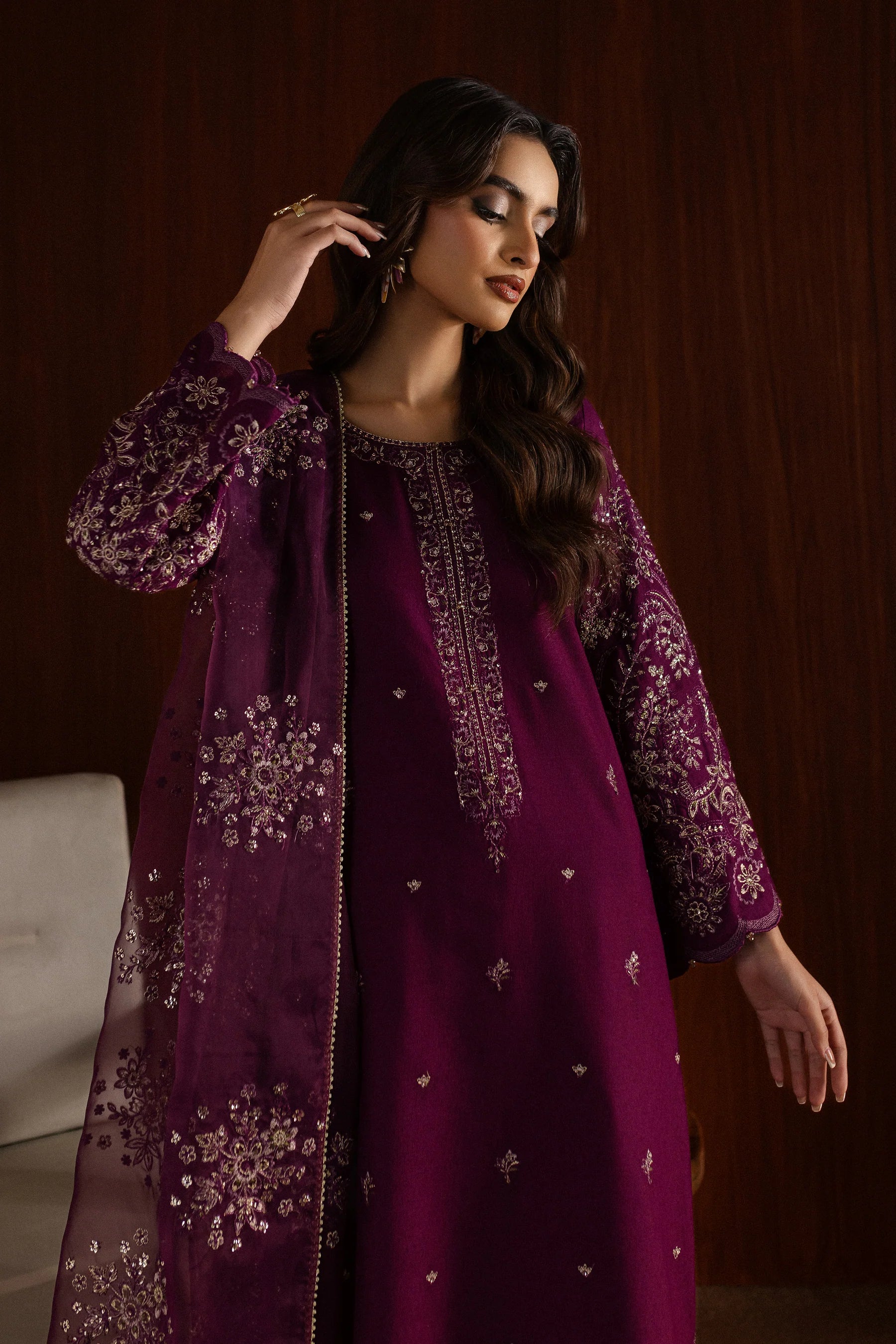 Best Selling - Masooma 3Pc Embroidered Dress