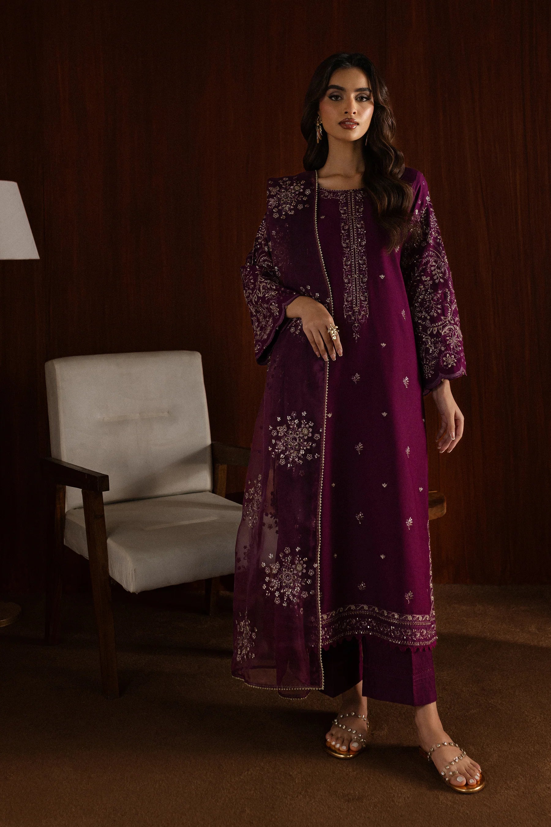 Best Selling - Masooma 3Pc Embroidered Dress