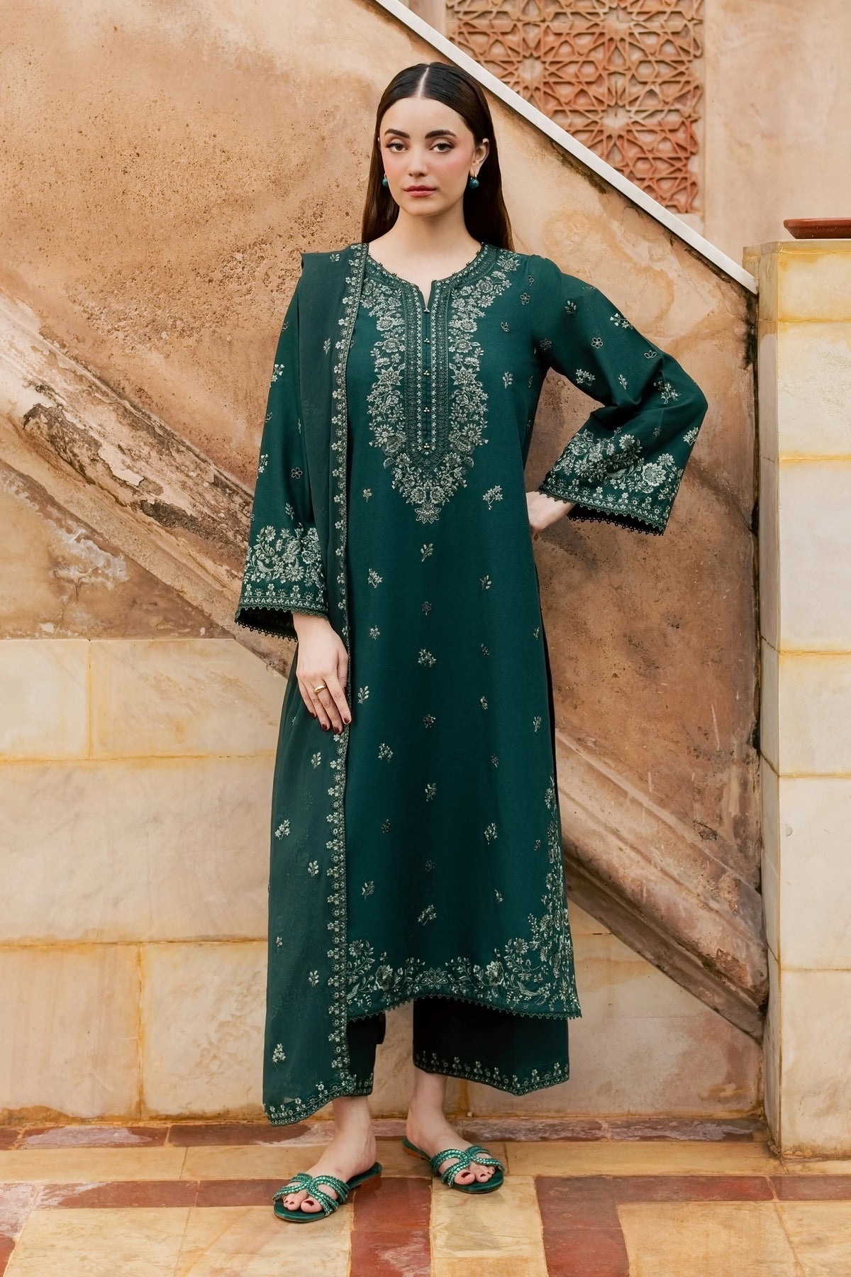 Winter - Best Selling - Nami 3Pc Festive Embroidered Pret