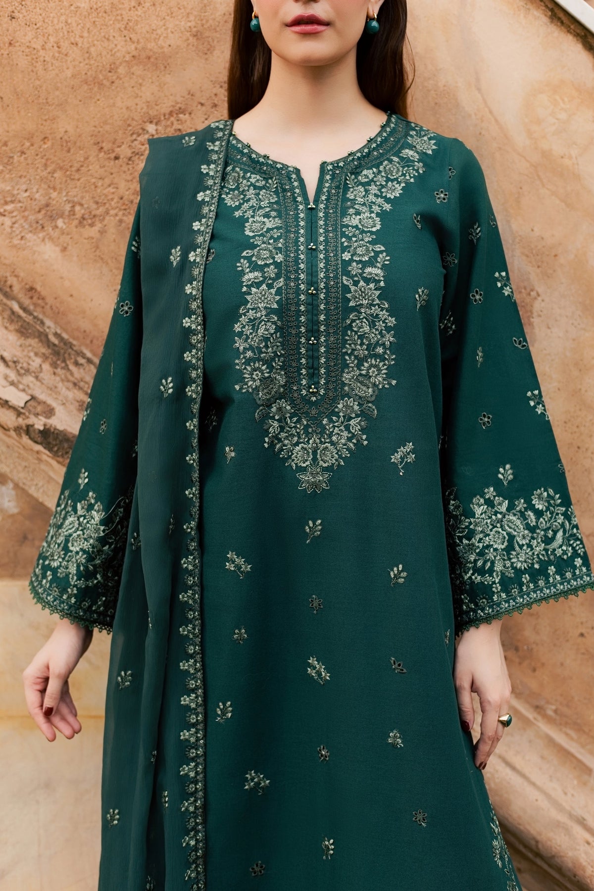Winter - Best Selling - Nami 3Pc Festive Embroidered Pret
