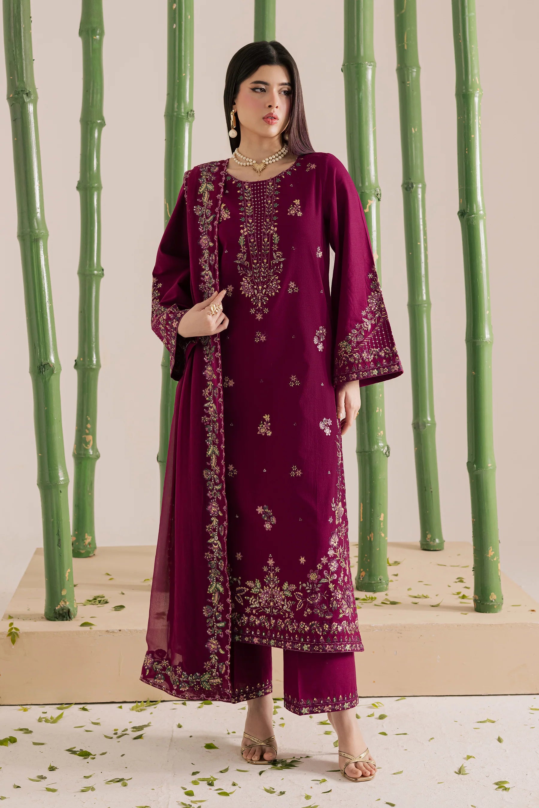 Best Selling - Omavi 3Pc Embroidered Dress