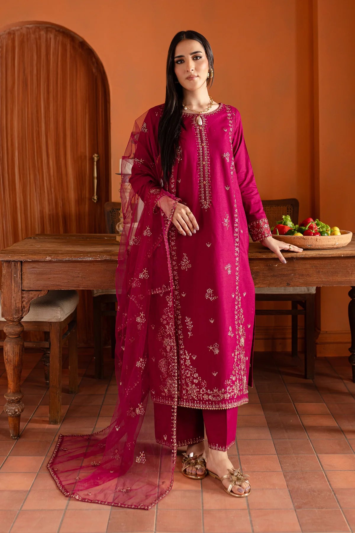 Best Selling - Pink Jam 2Pc Embroidered Dress
