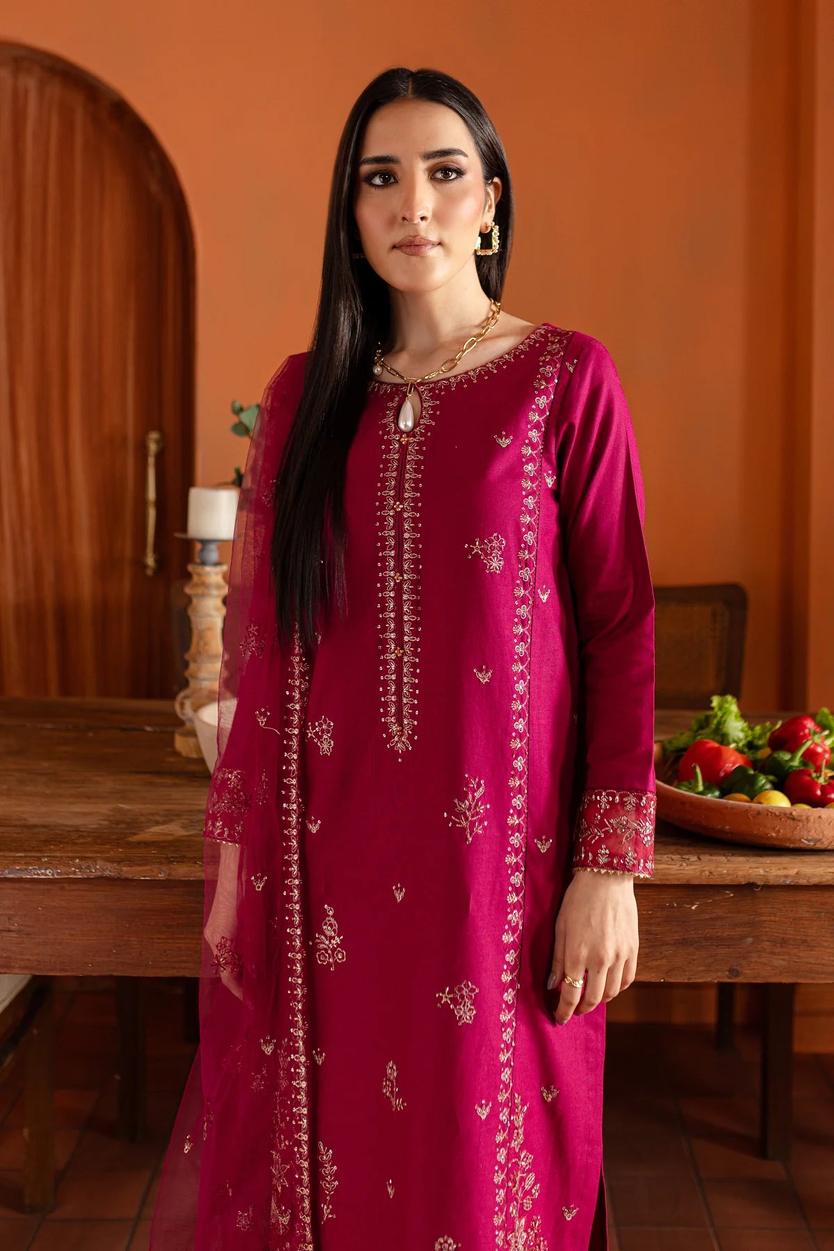 Best Selling - Pink Jam 2Pc Embroidered Dress