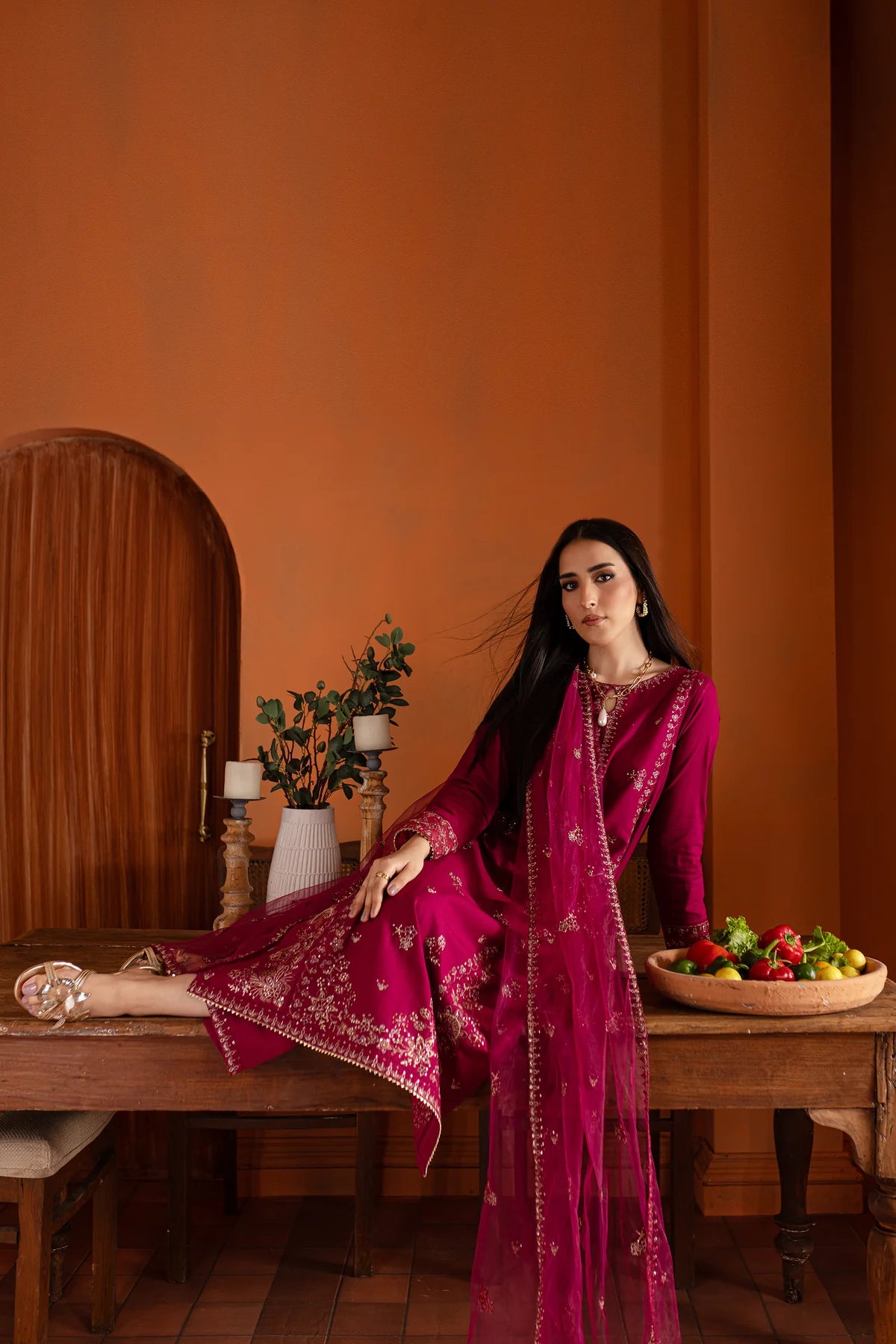 Best Selling - Pink Jam 2Pc Embroidered Dress