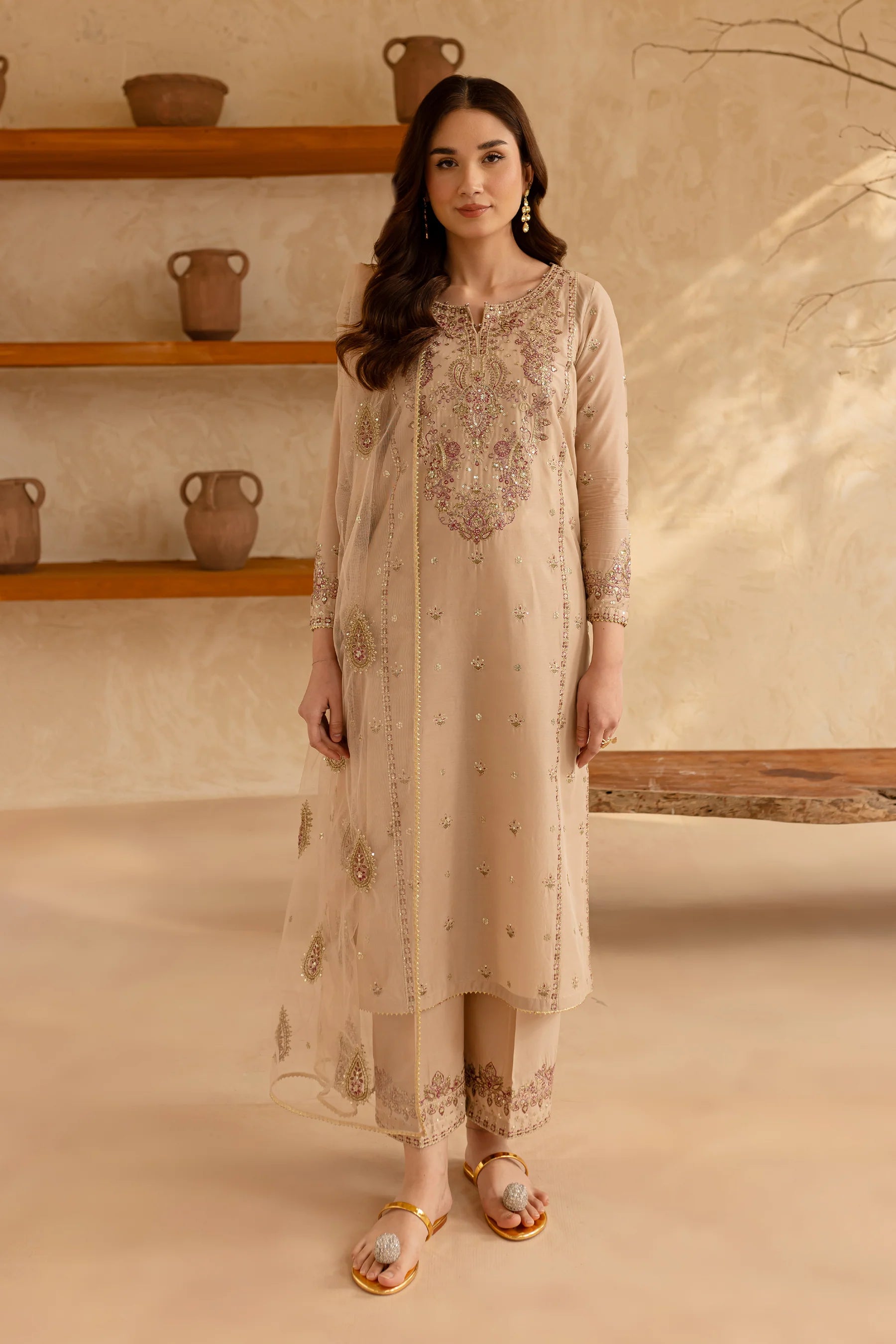 Winter - Best Selling - Rafaello 3Pc Embroidered Dress