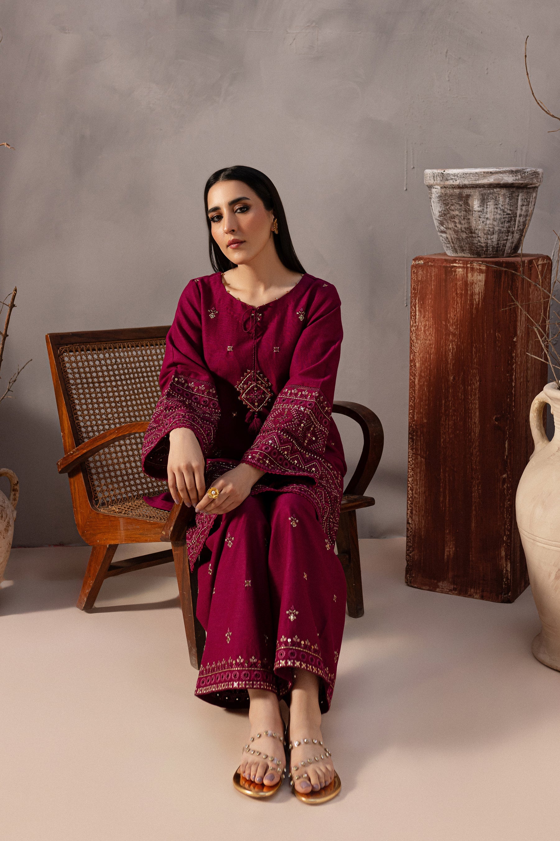 Best Selling - Red Cruz 2Pc Embroidered Dress