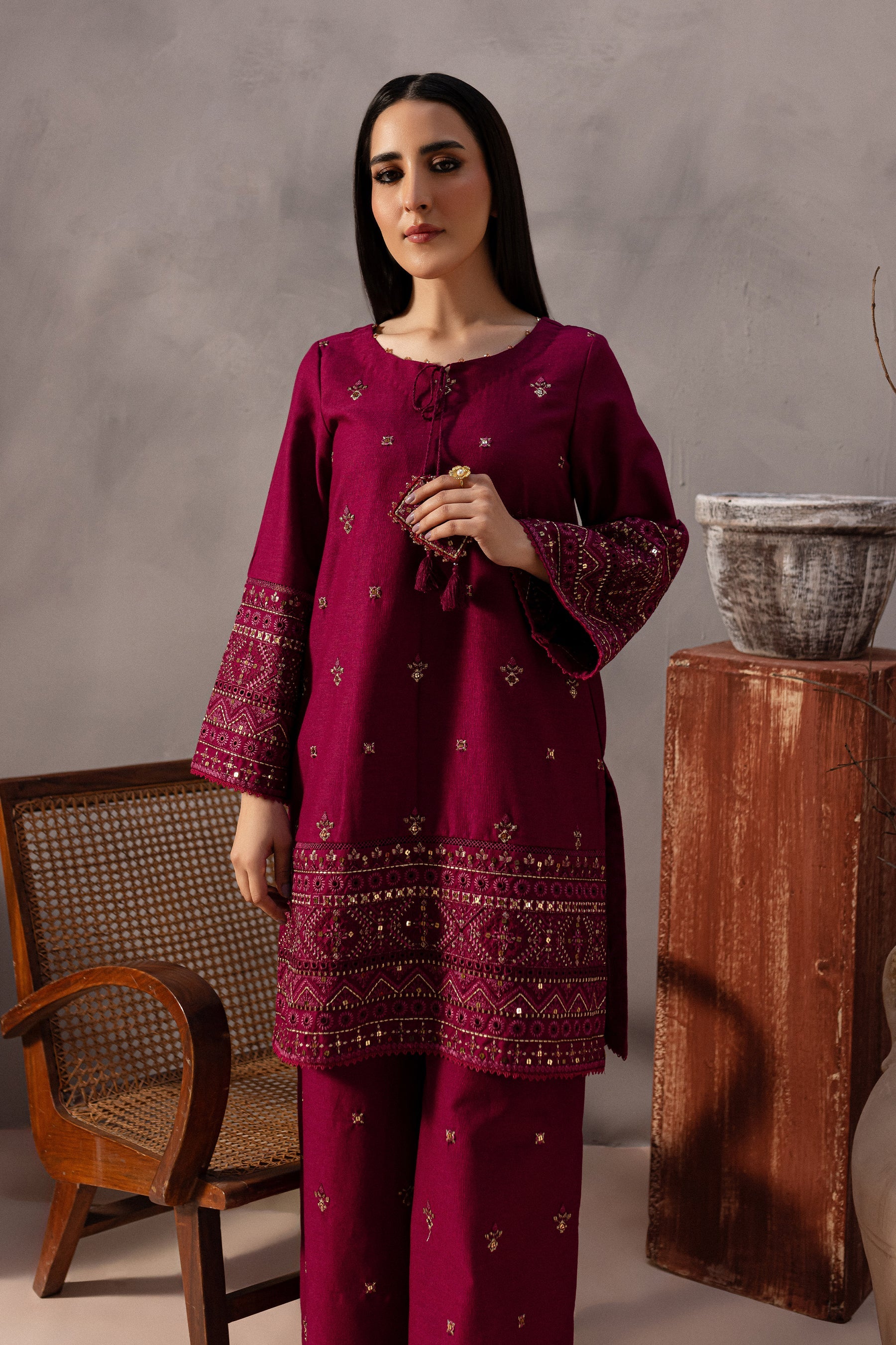 Best Selling - Red Cruz 2Pc Embroidered Dress