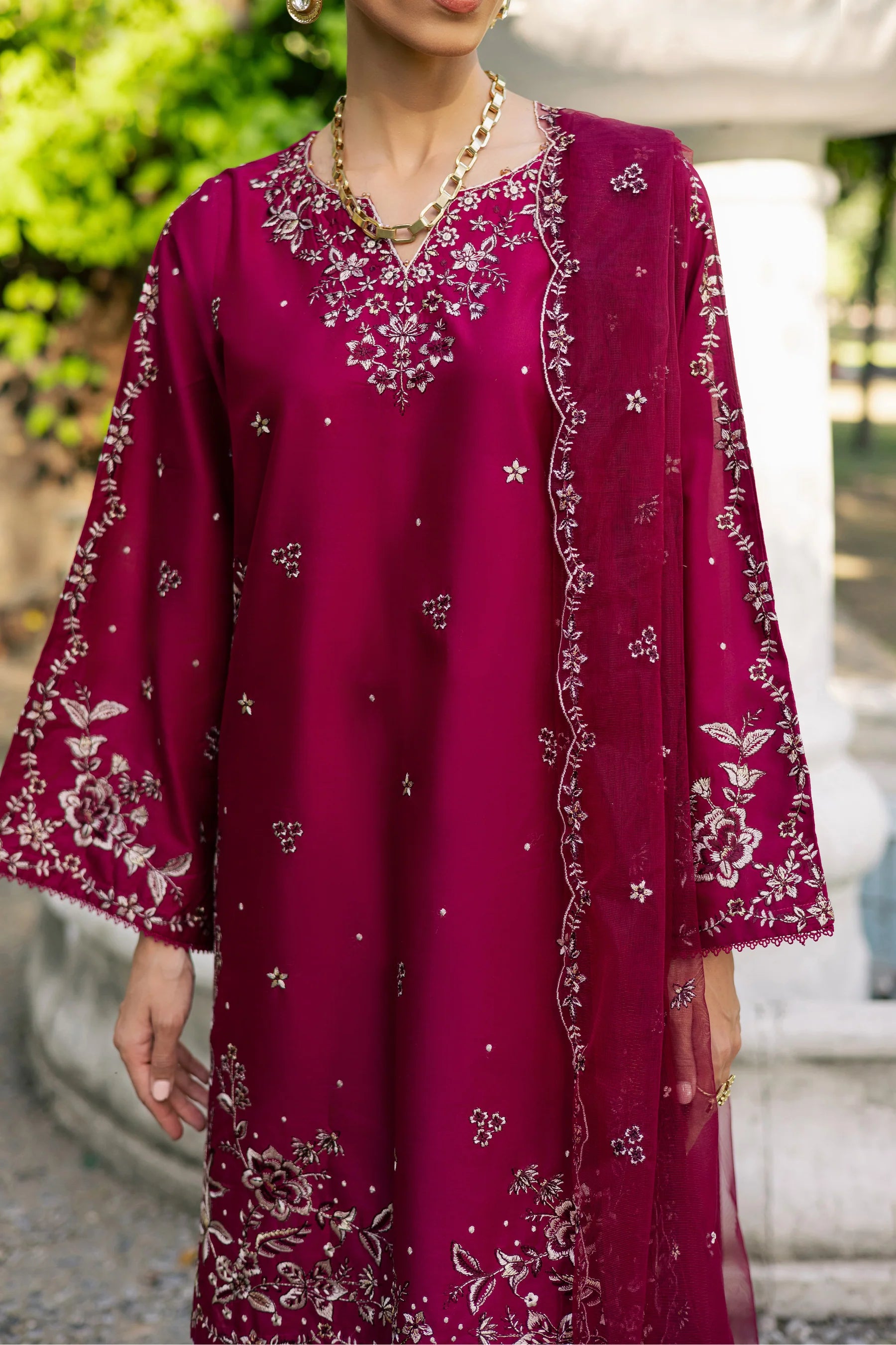 Best Selling - Rosa 3Pc Festive Embroidered Dress