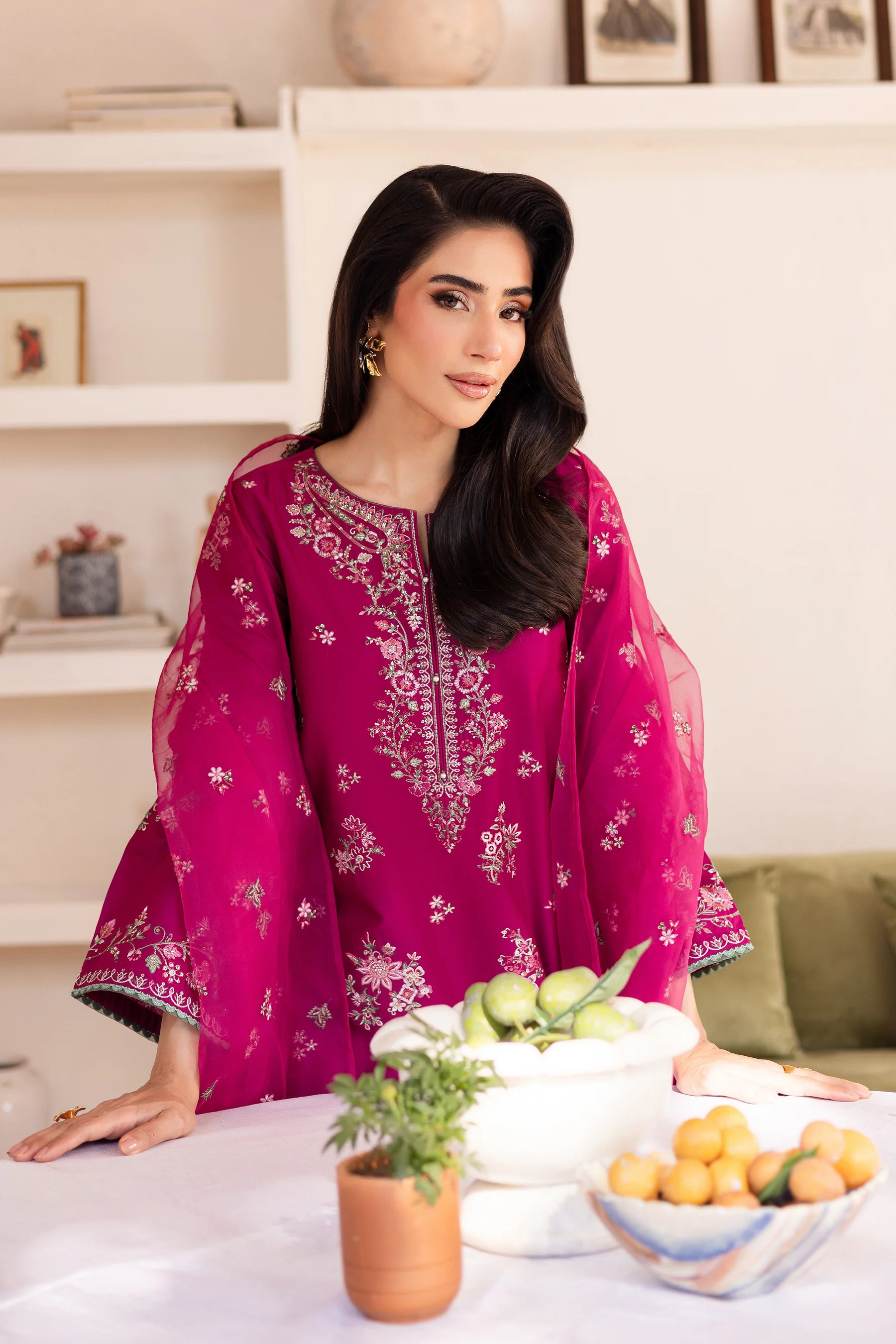 Best Selling - Rua 3Pc Embroidered Solid Dress