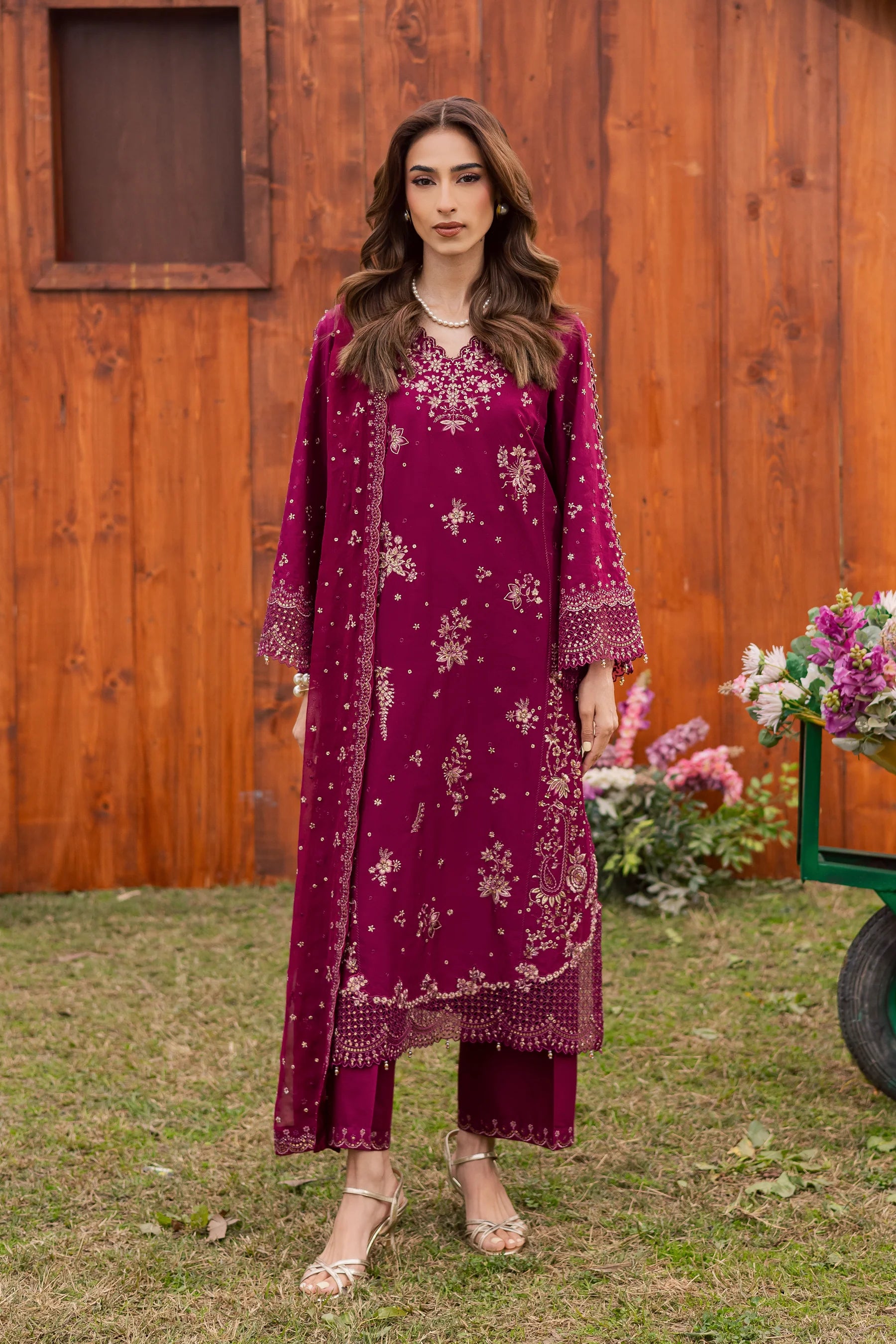 Best Selling - Rubba 3Pc Festive Embroidered Dress