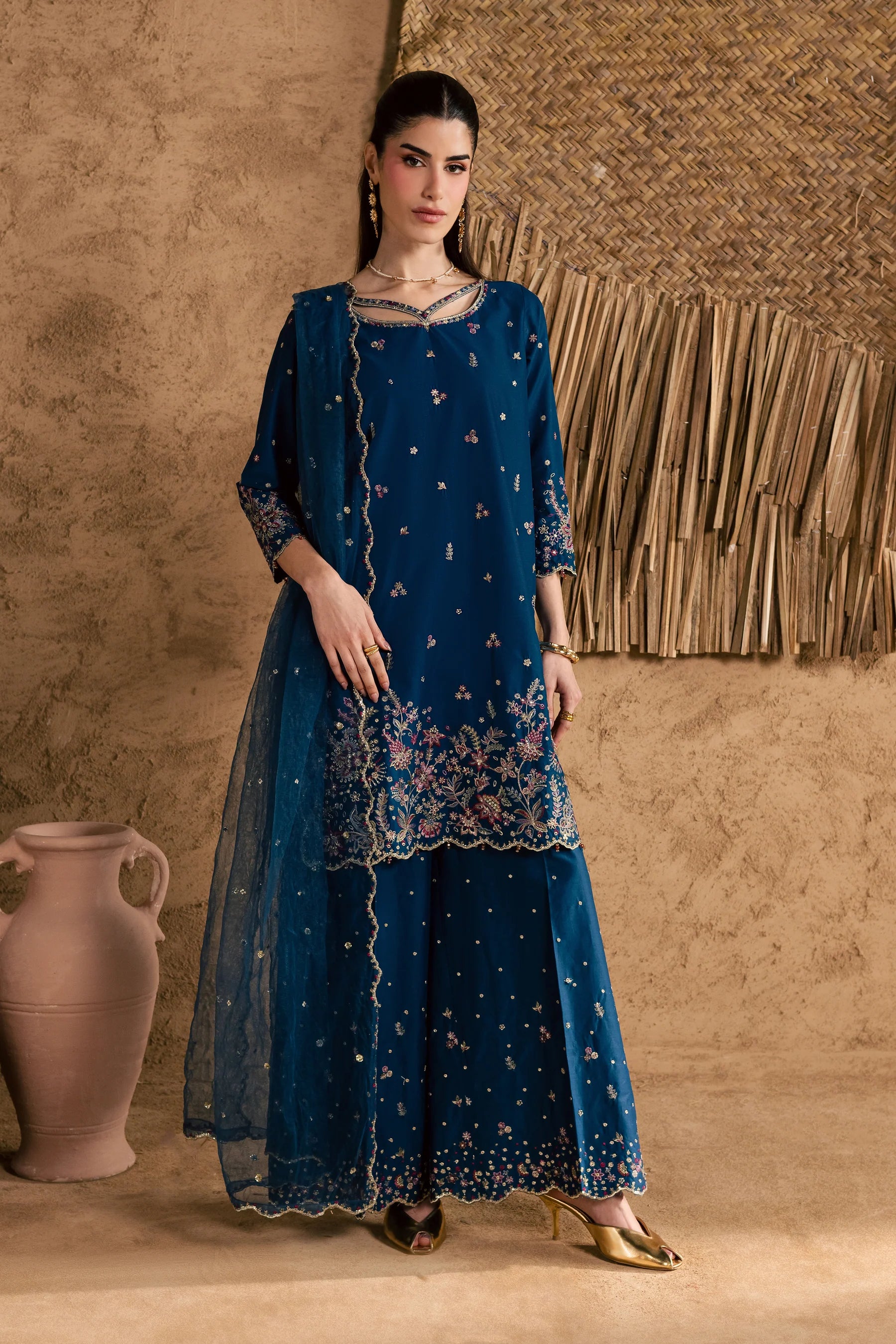 Best Selling - Ruhi 3Pc Festive Embroidered Pret