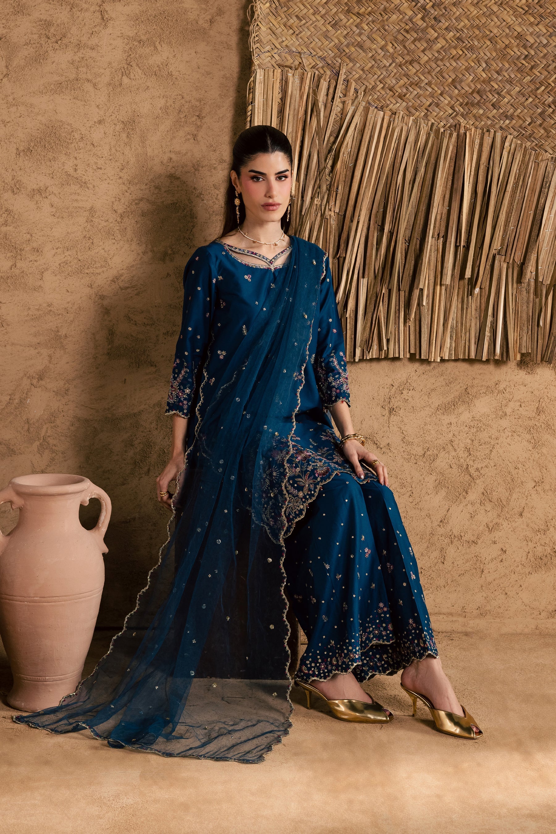 Best Selling - Ruhi 3Pc Festive Embroidered Pret