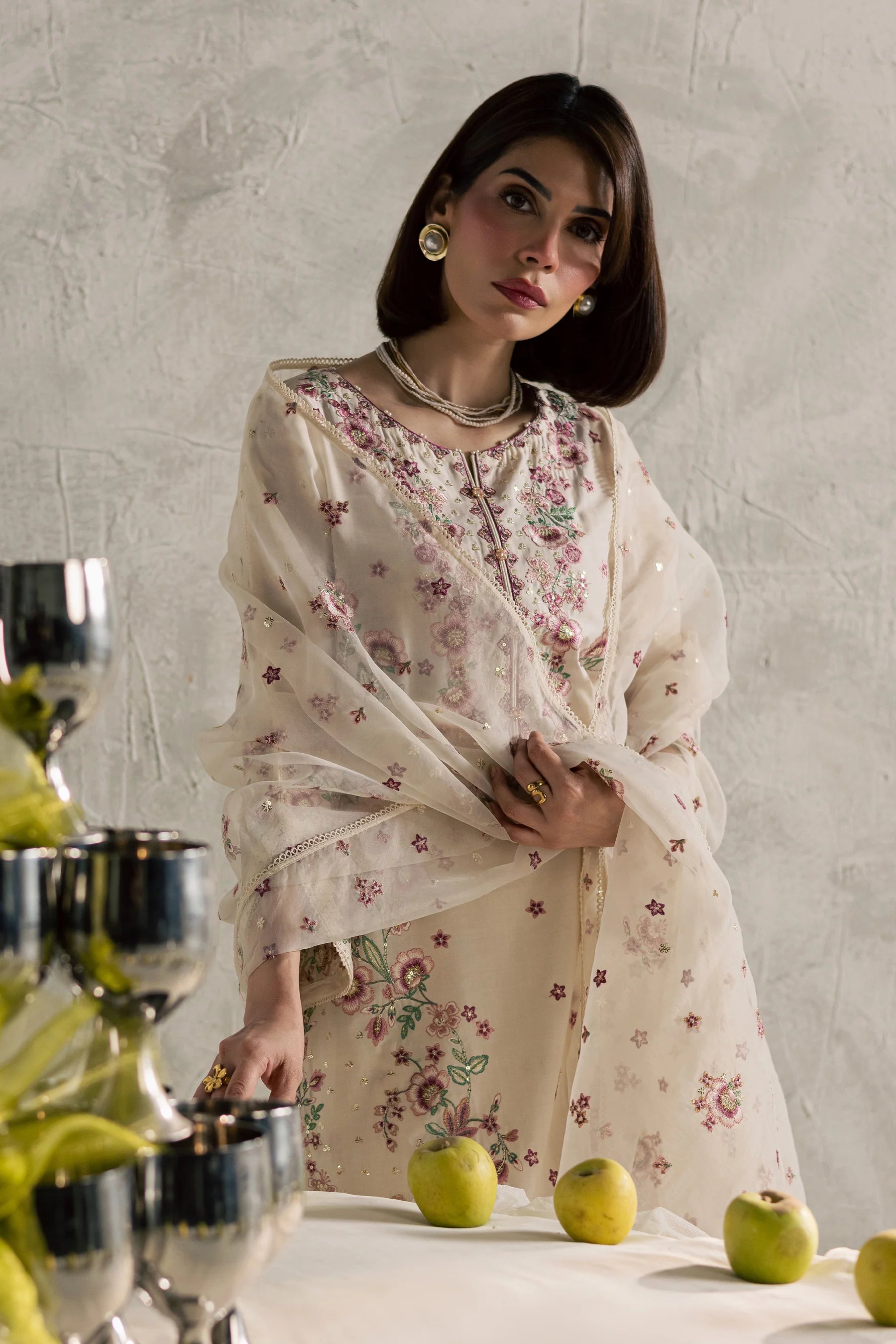 Best Selling - Samin 3Pc Festive Embroidered Dress