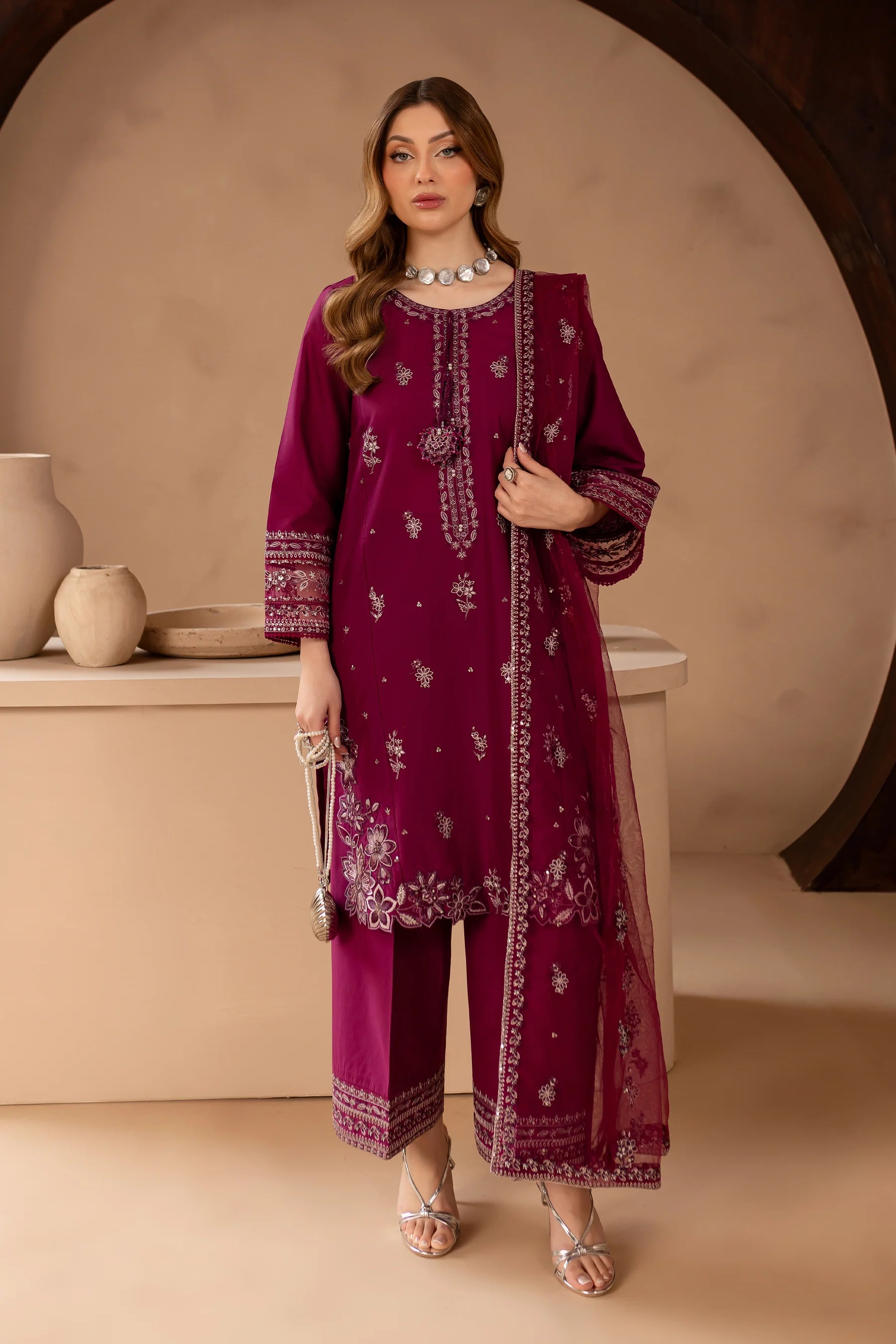 Best Selling - Wester 3Pc Embroidered Lawn Dress