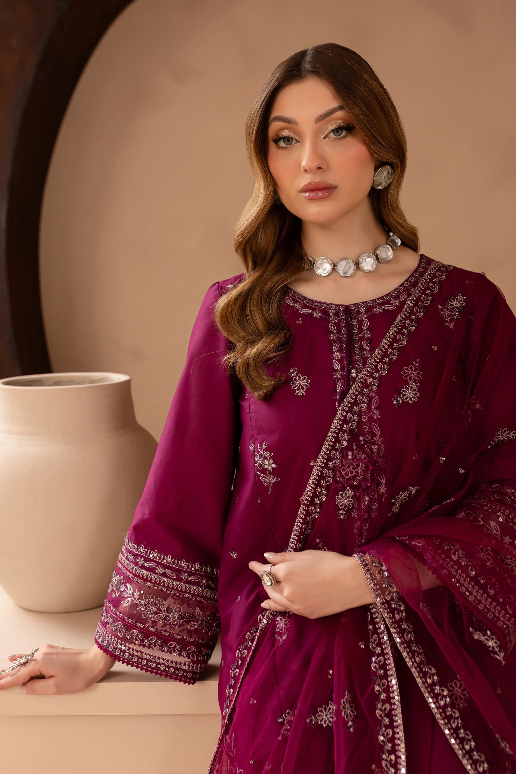 Best Selling - Wester 3Pc Embroidered Lawn Dress