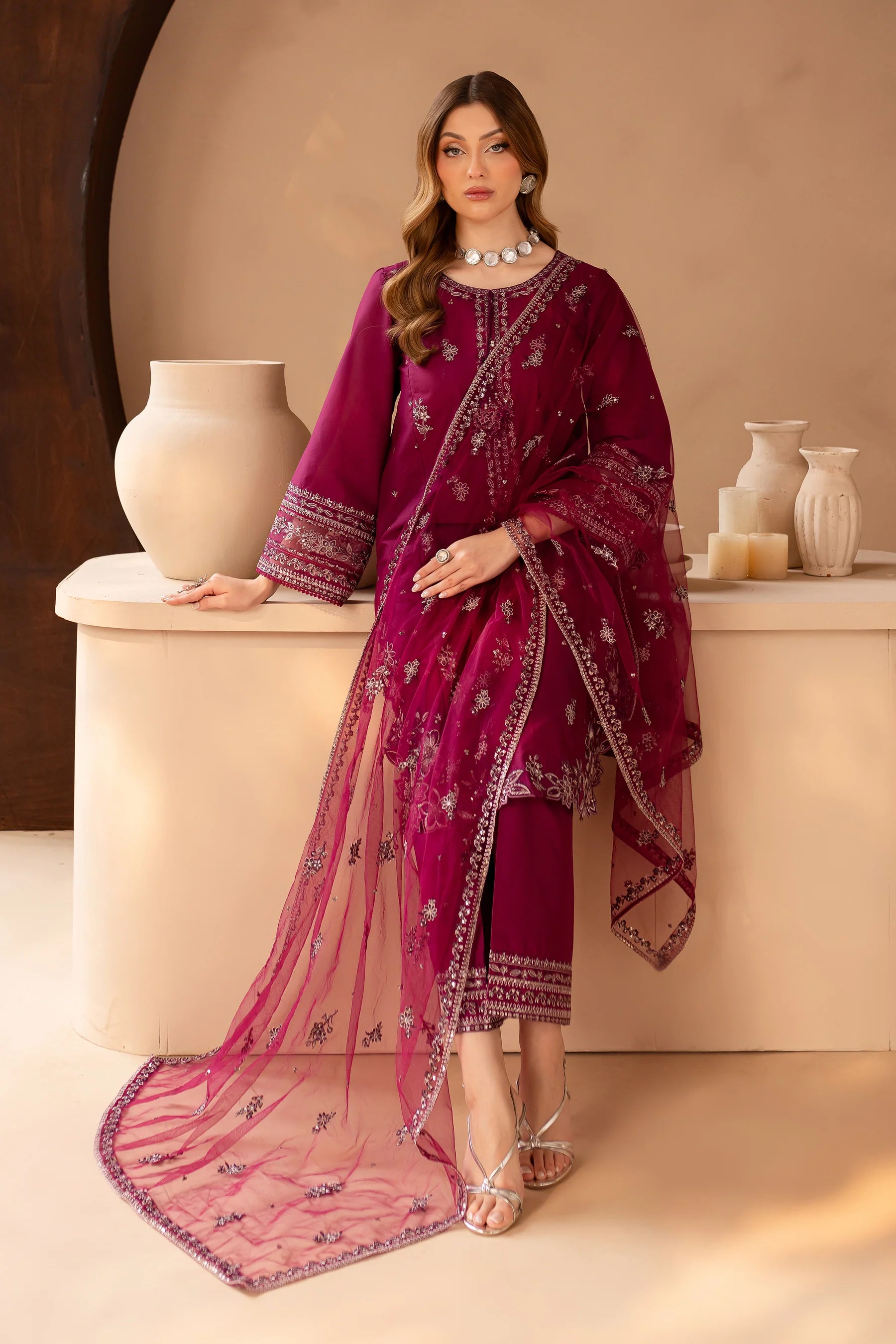 Best Selling - Wester 3Pc Embroidered Lawn Dress