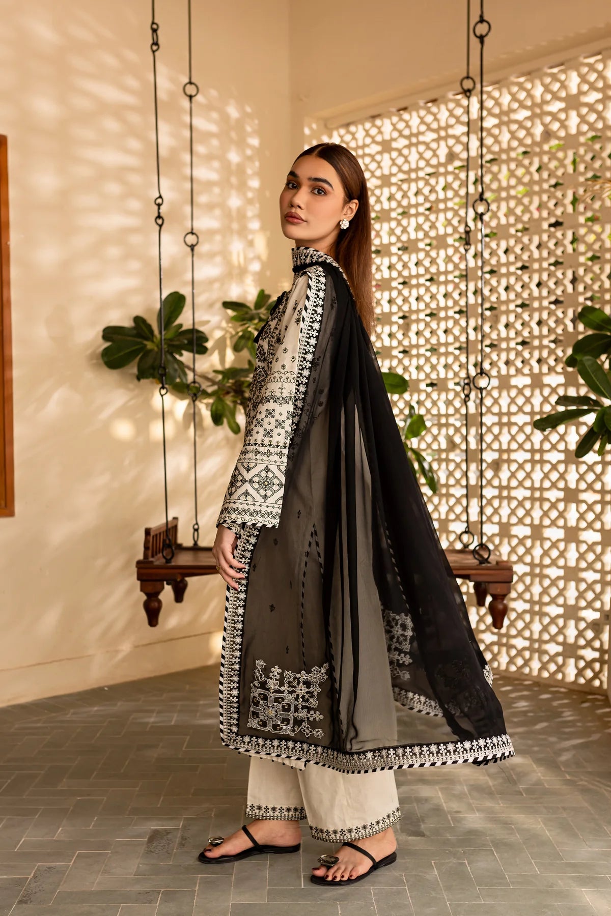 Best Selling - White Jewel 3Pc Embroidered Dress