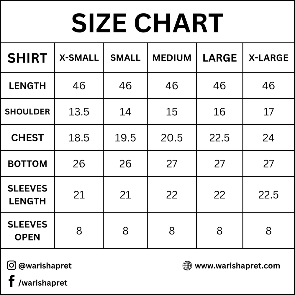 Product Size Chart