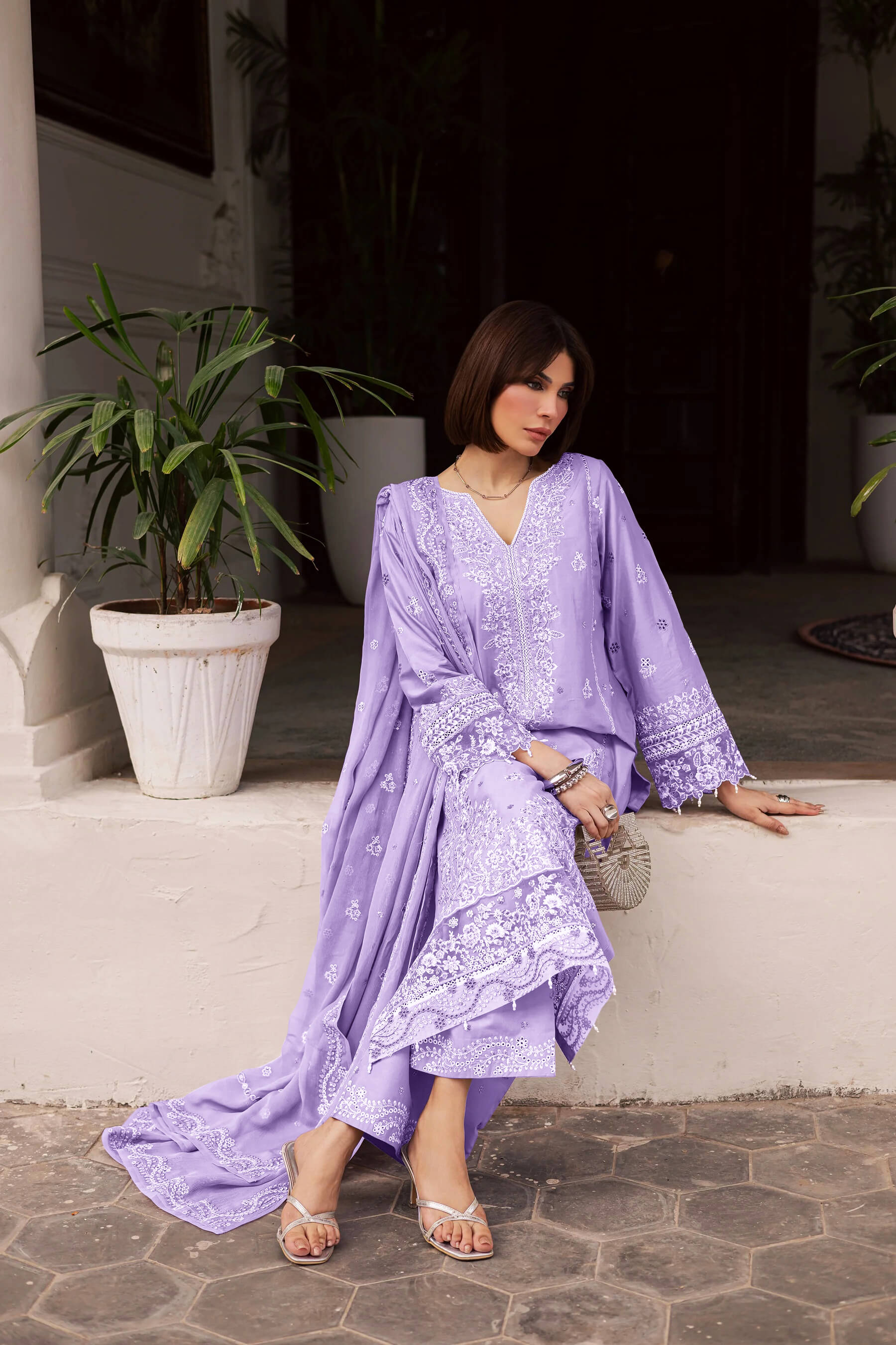 Best Selling - Banafsh 3Pc Festive Embroidered Dress