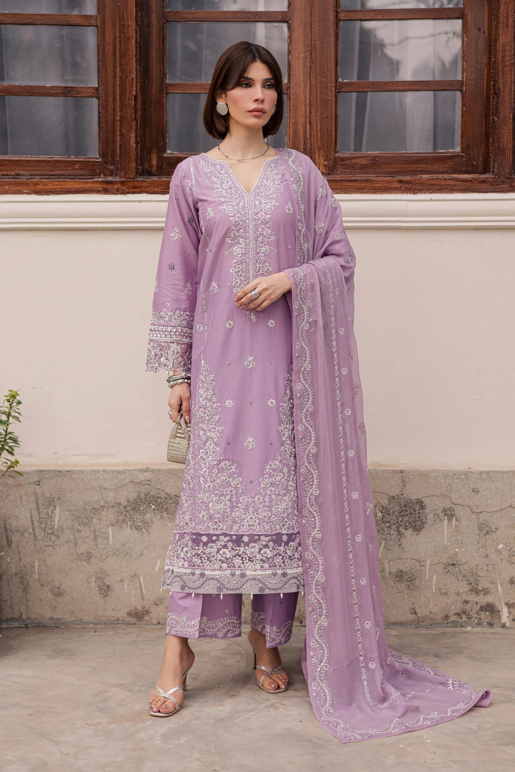 Best Selling - Banafsh 3Pc Festive Embroidered Dress