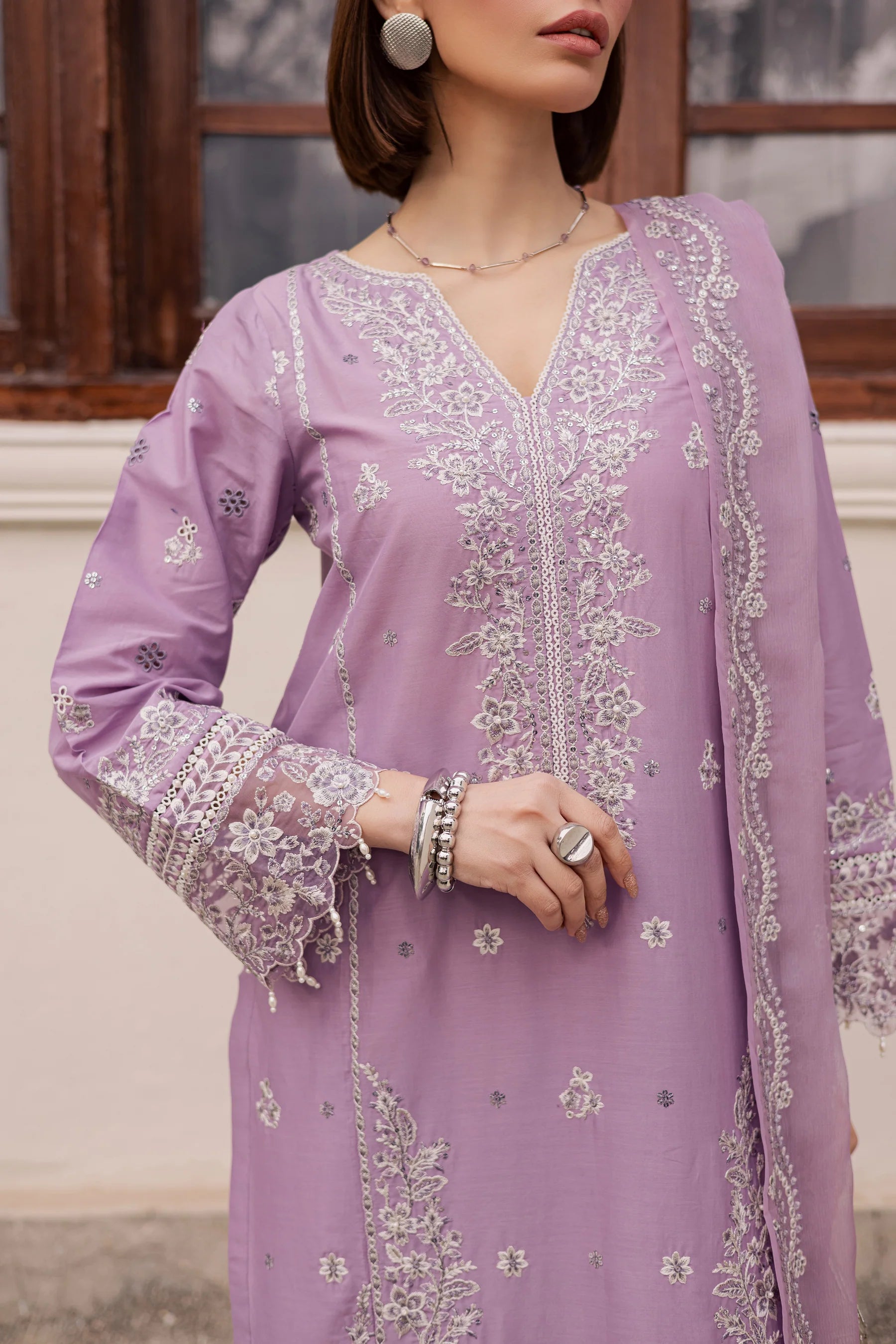 Best Selling - Banafsh 3Pc Festive Embroidered Dress