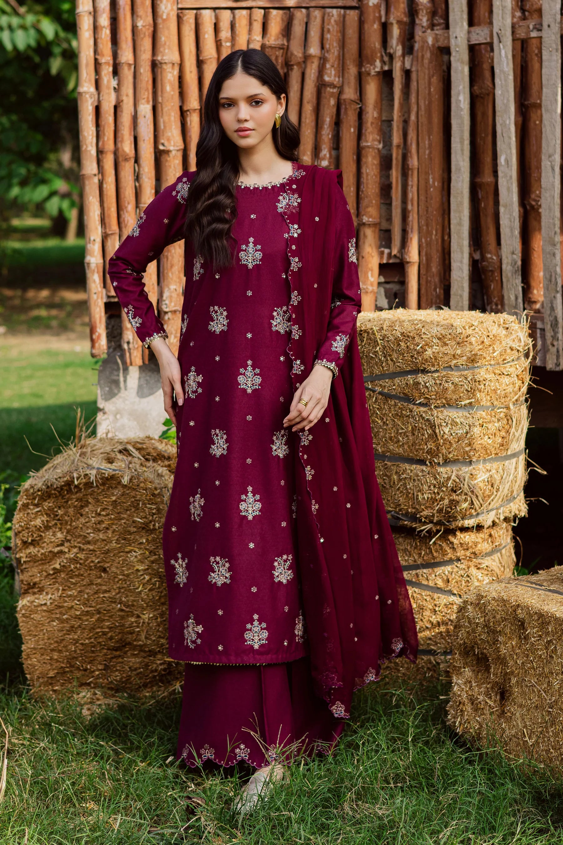 Best Selling - Bells 3Pc Embroidered Dress