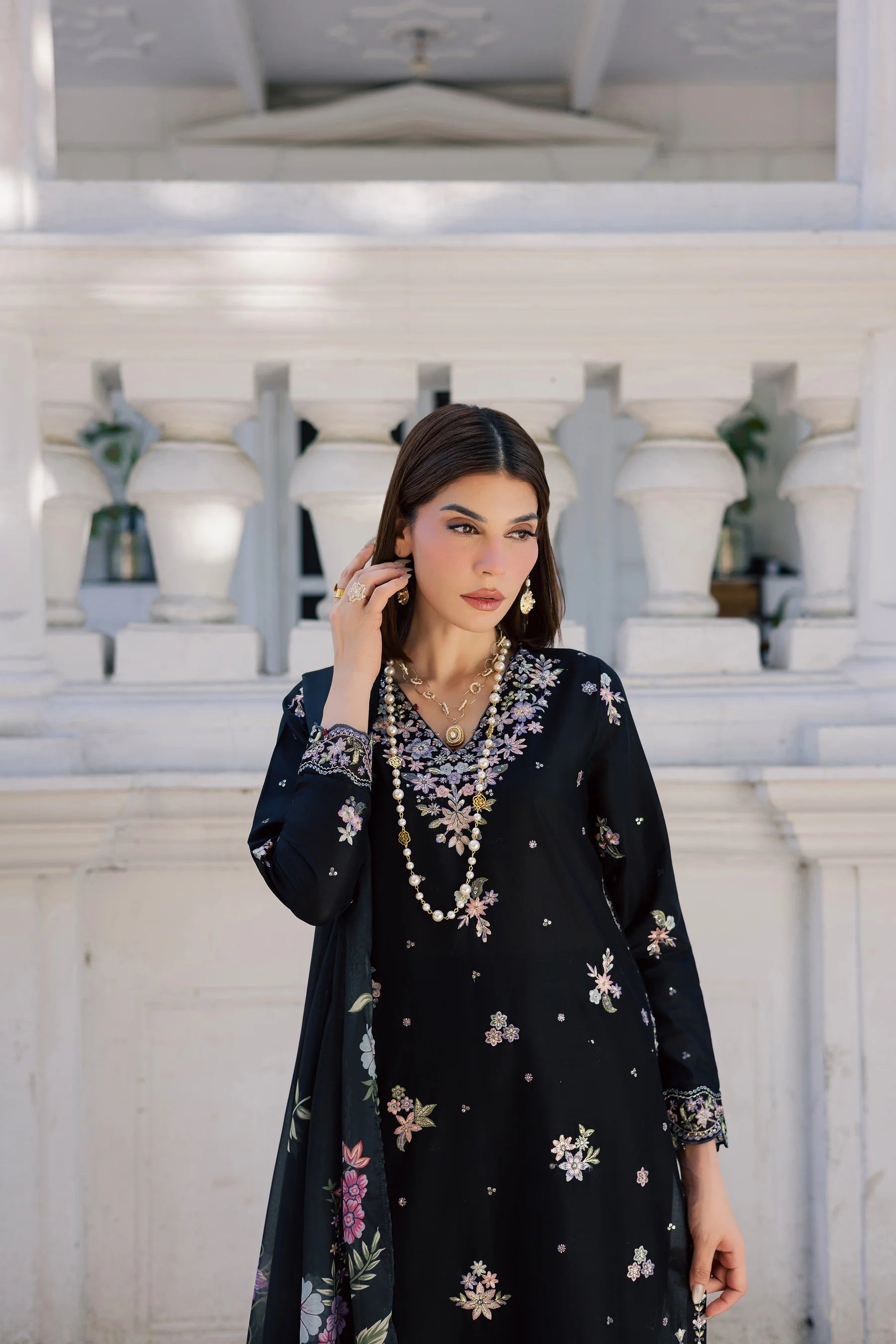 Best Selling - Black Heer 3Pc Festive Embroidered Dress