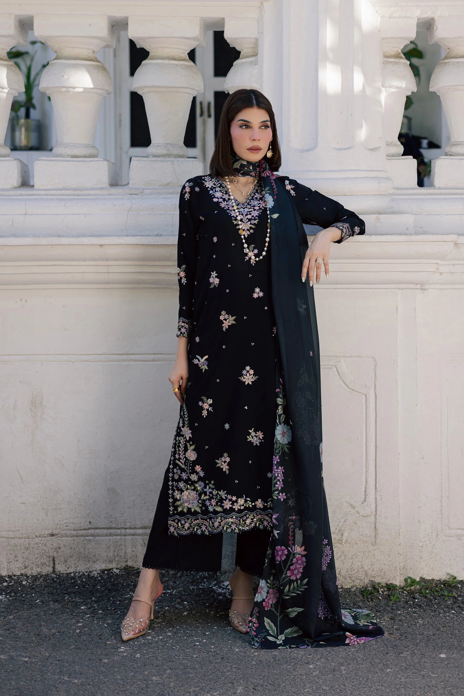 Best Selling - Black Heer 3Pc Festive Embroidered Dress