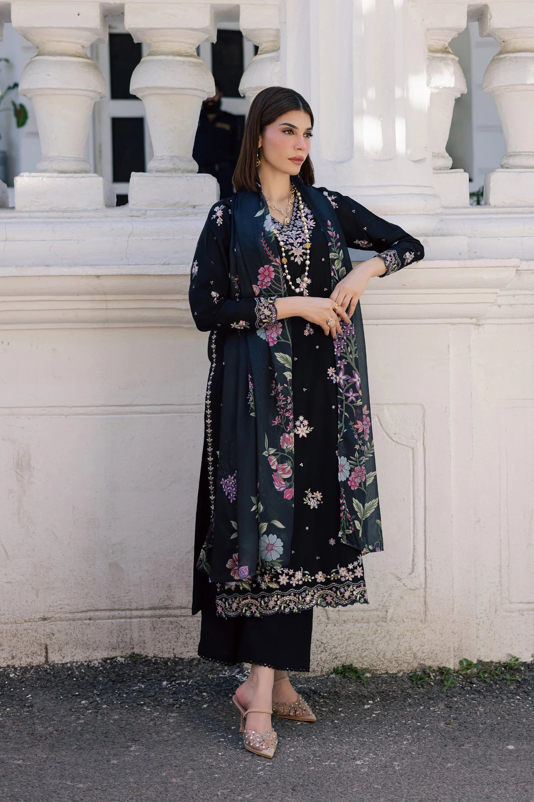 Best Selling - Black Heer 3Pc Festive Embroidered Dress