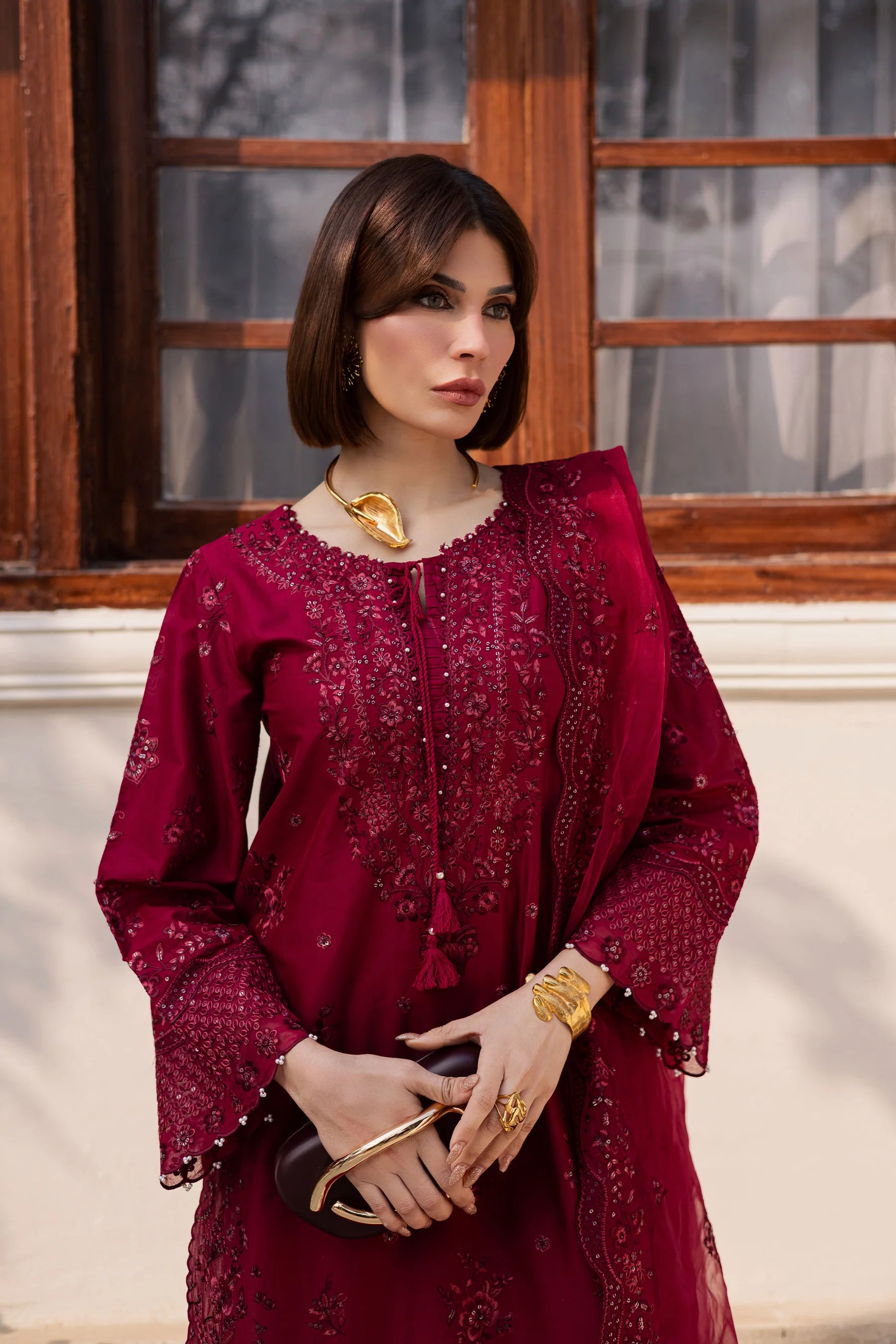 Best Selling - Ecuador 3Pc Festive Embroidered Dress