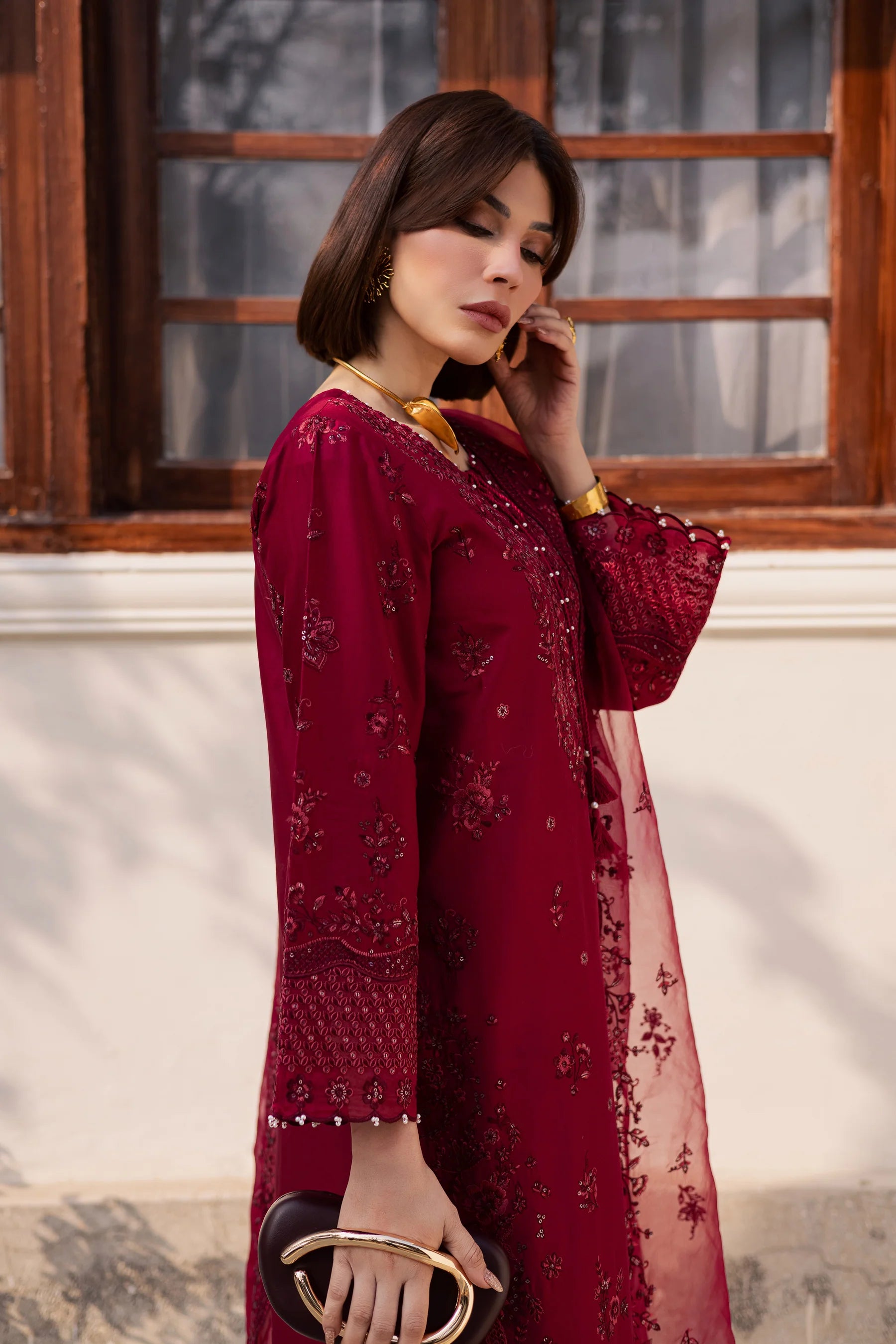 Best Selling - Ecuador 3Pc Festive Embroidered Dress