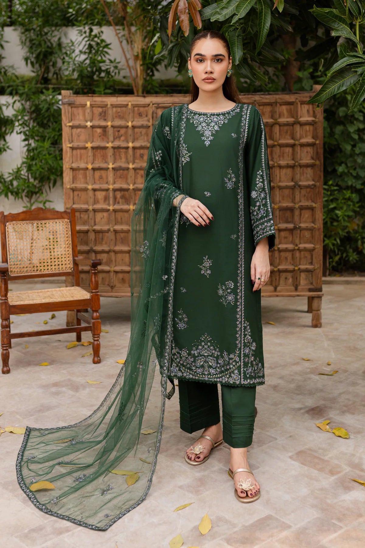 Best Selling - Ever Green 3Pc - Embroidered Dress