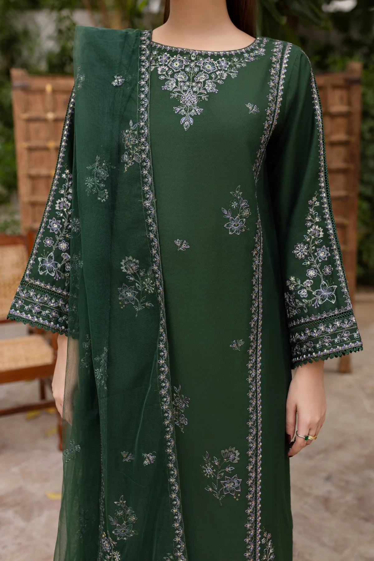 Best Selling - Ever Green 3Pc - Embroidered Dress