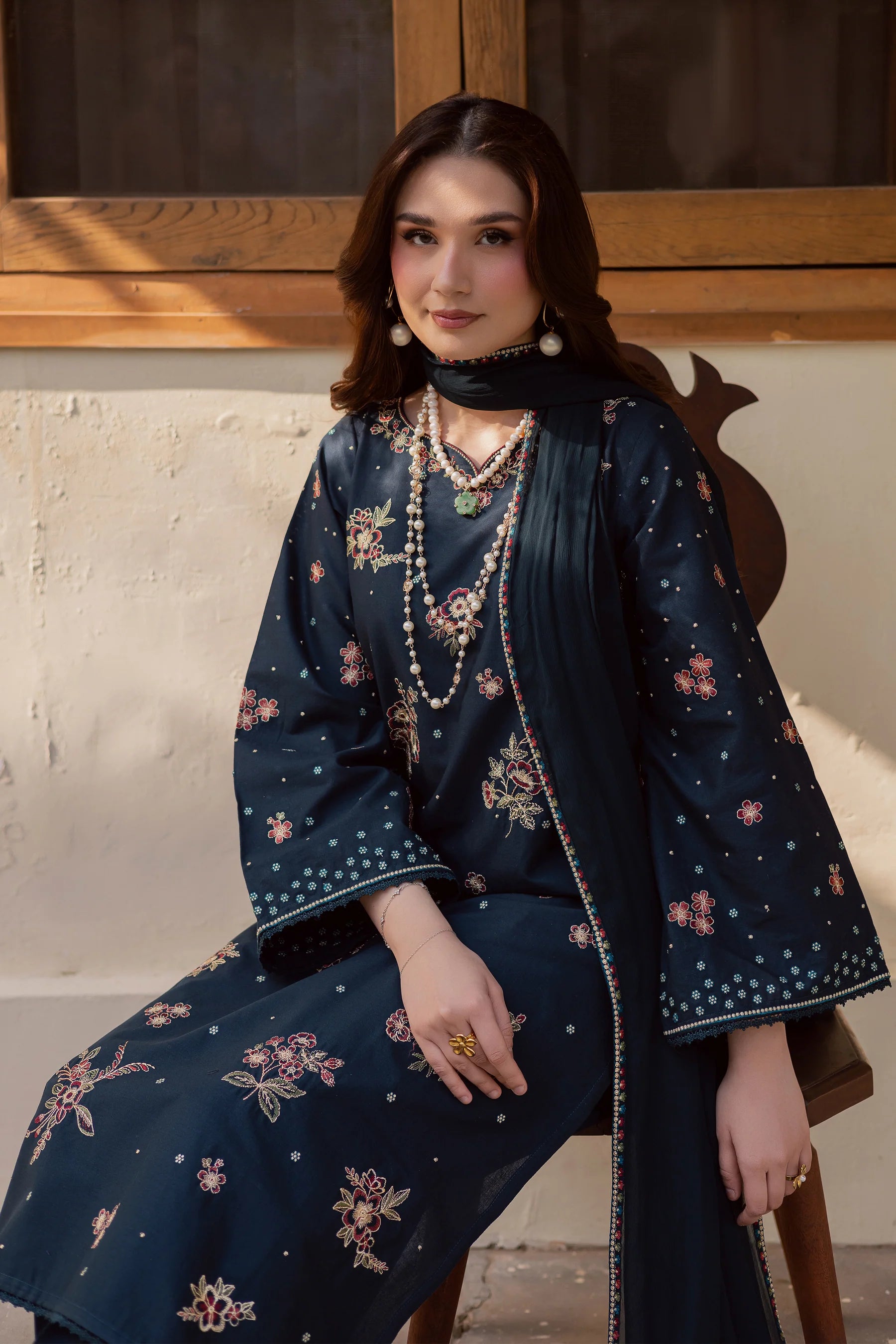 Best Selling - Gold Ocean 3Pc Embroidered Dress