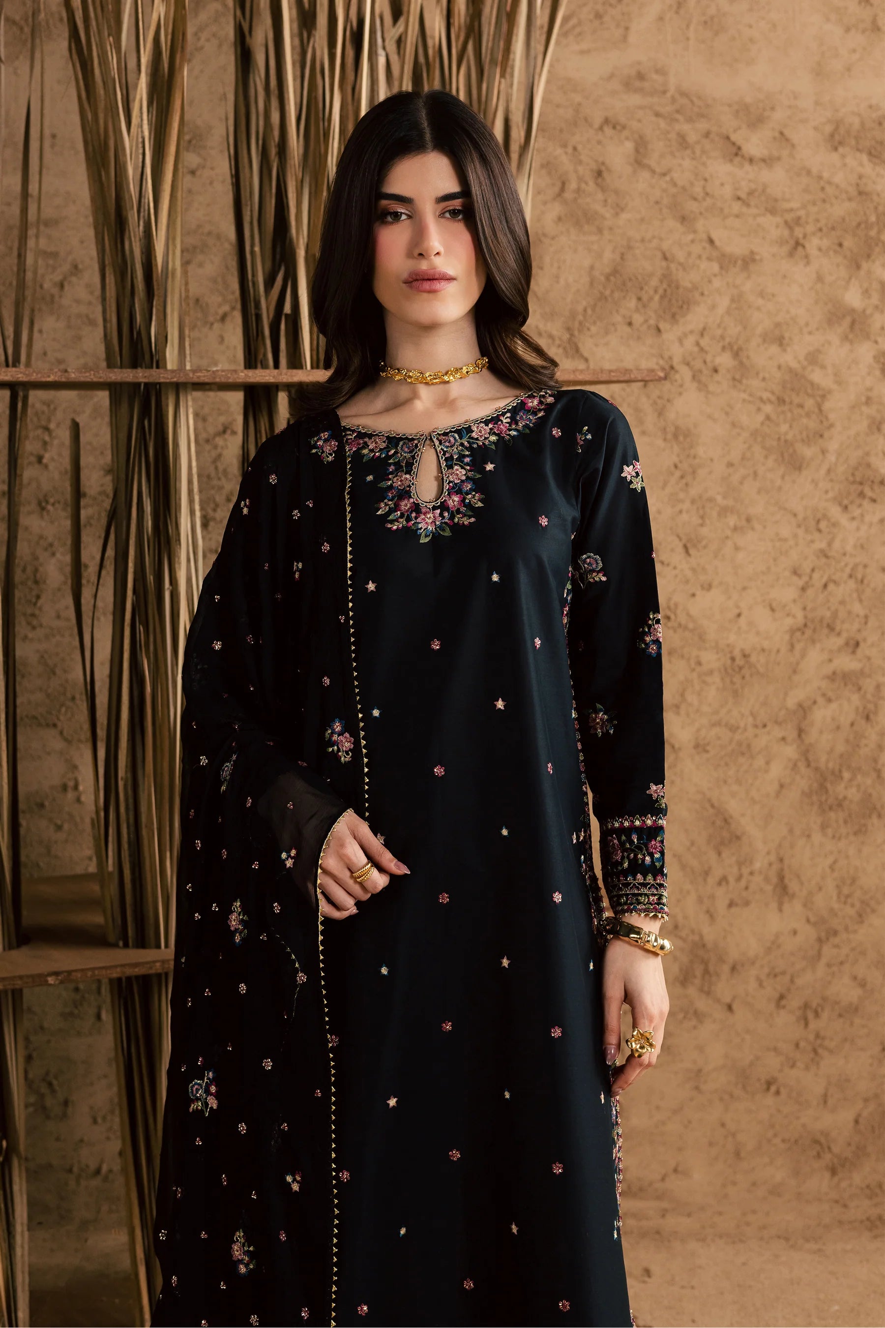 Best Selling - Johana 3Pc Festive Embroidered Dress